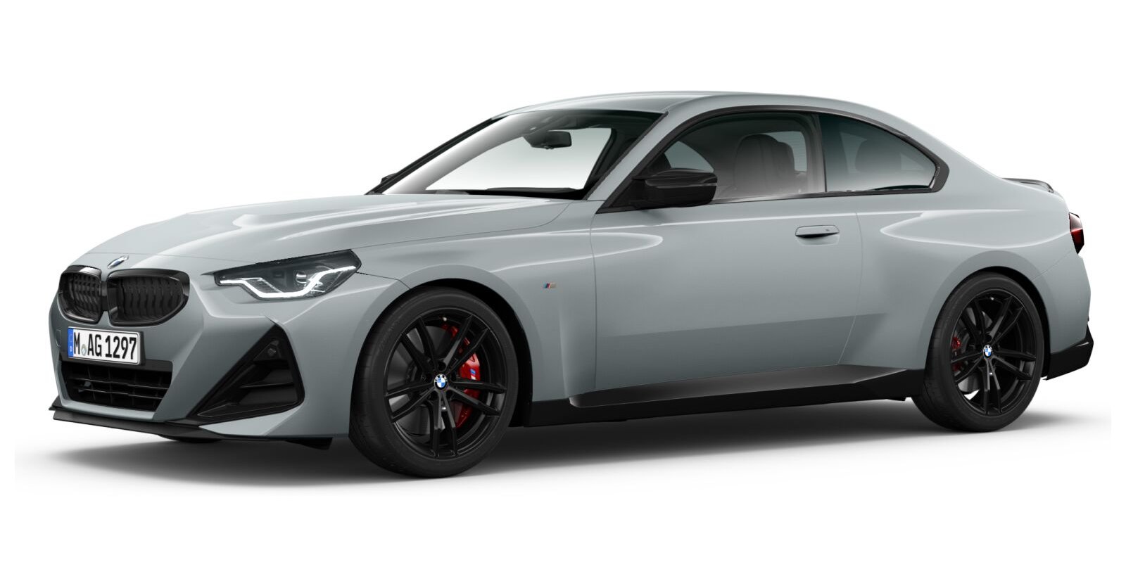 BMW M240i xDrive Coupé in Grau von vorne BMW M240i xDrive Coupé in Grau von vorne