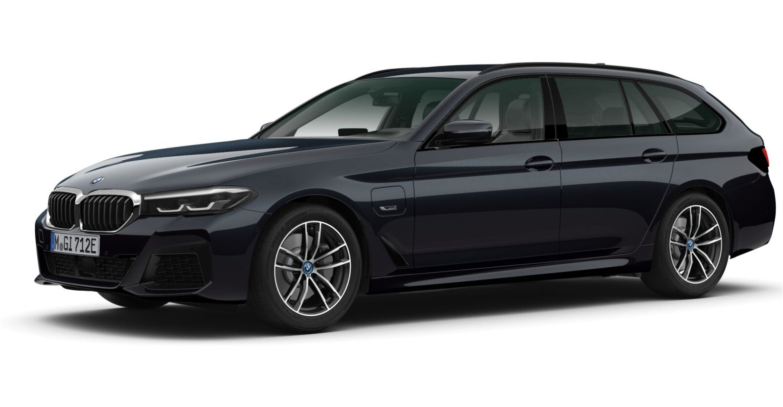 BMW 530e Touring in Schwarz von vorne BMW 530e Touring in Schwarz von vorne