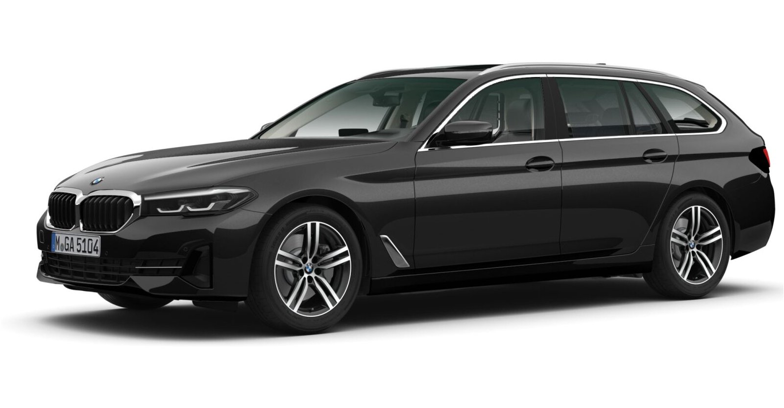 BMW BMW 5er in Schwarz von vorne
