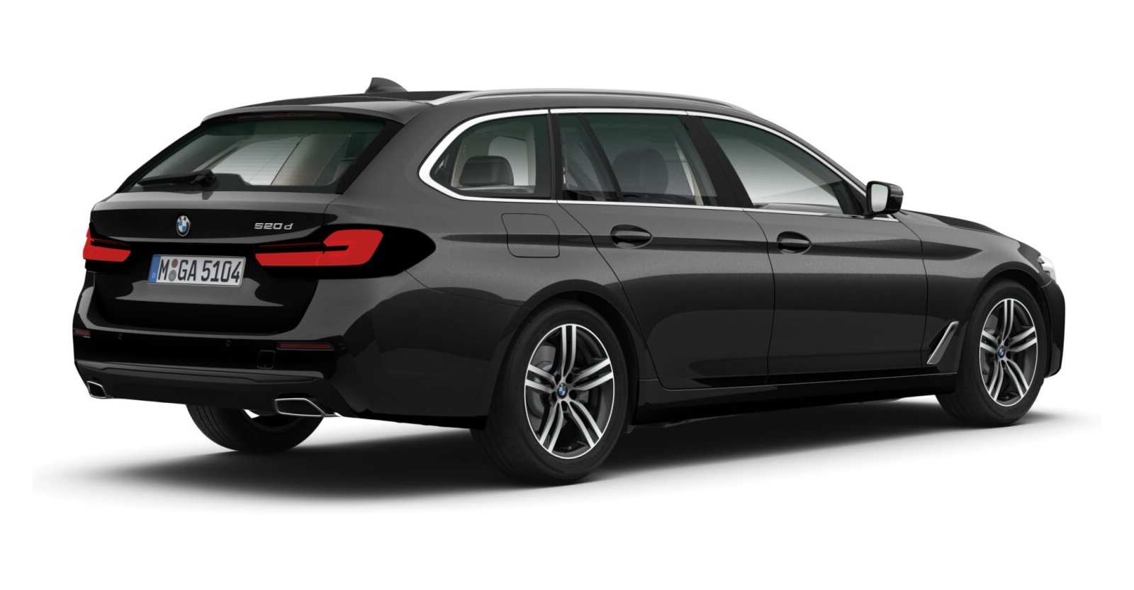 BMW BMW 5er in Schwarz von hinten