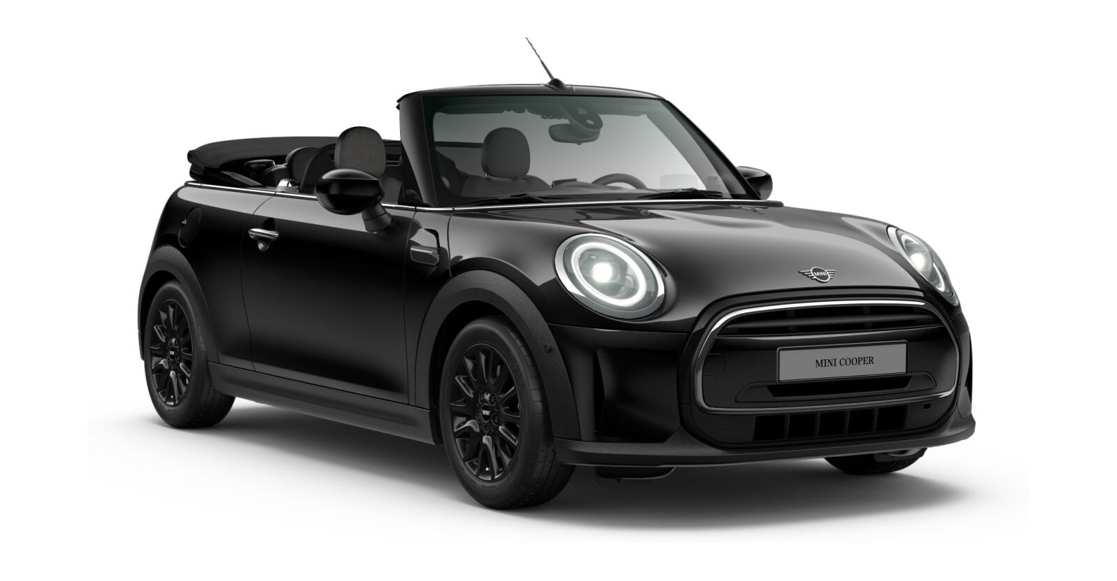 MINI Cooper Cabrio in Schwarz von vorne