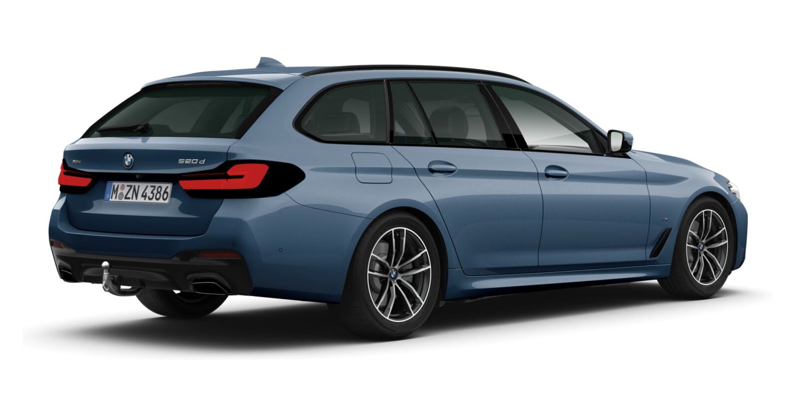 BMW BMW 5er in Blau von hinten BMW BMW 5er in Blau von hinten