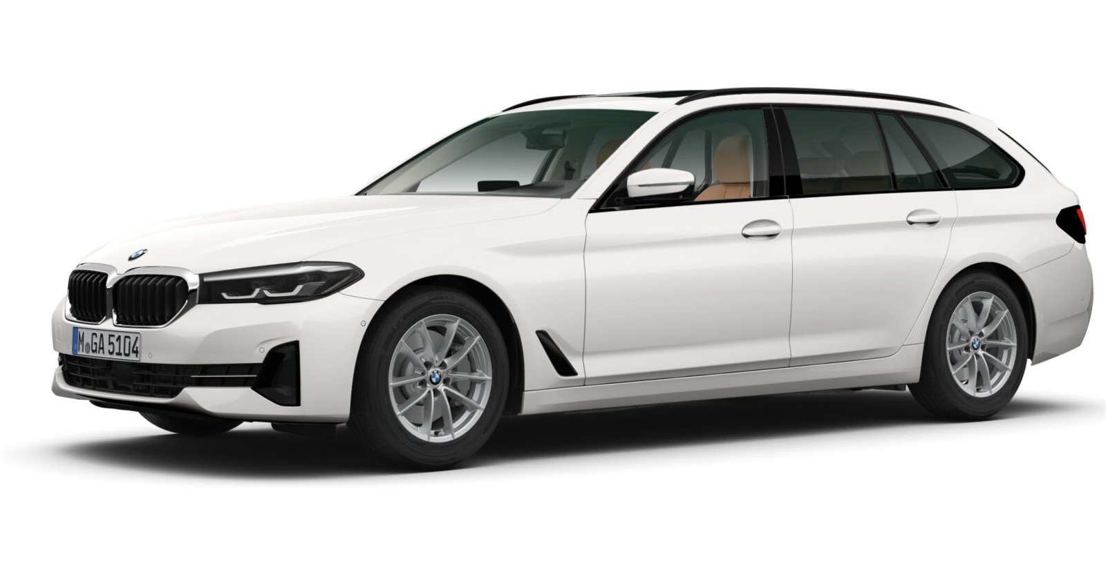 BMW 520d xDrive Touring in Weiß von vorne BMW 520d xDrive Touring in Weiß von vorne