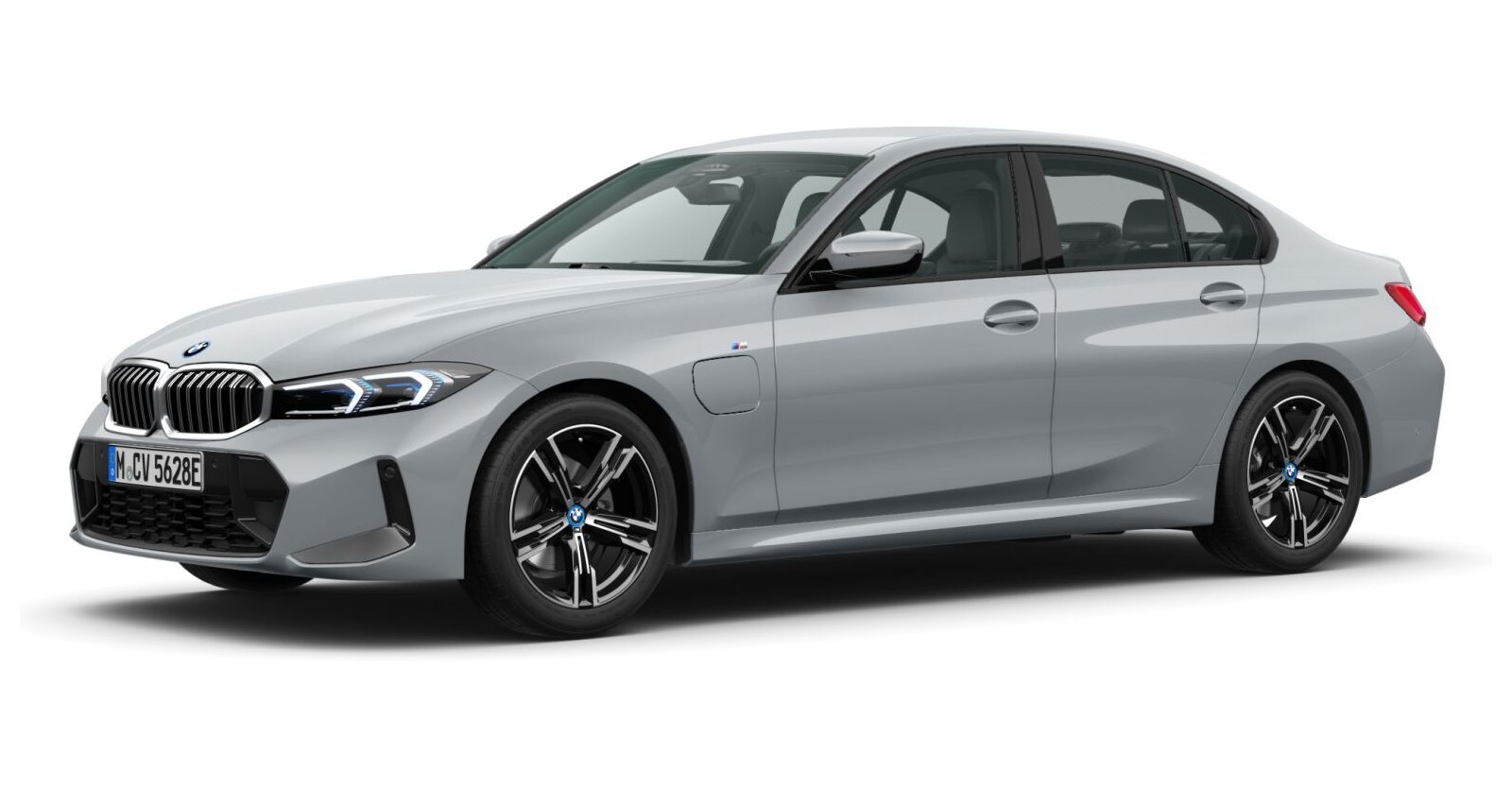 BMW 330e Limousine in Grau von vorne BMW 330e Limousine in Grau von vorne