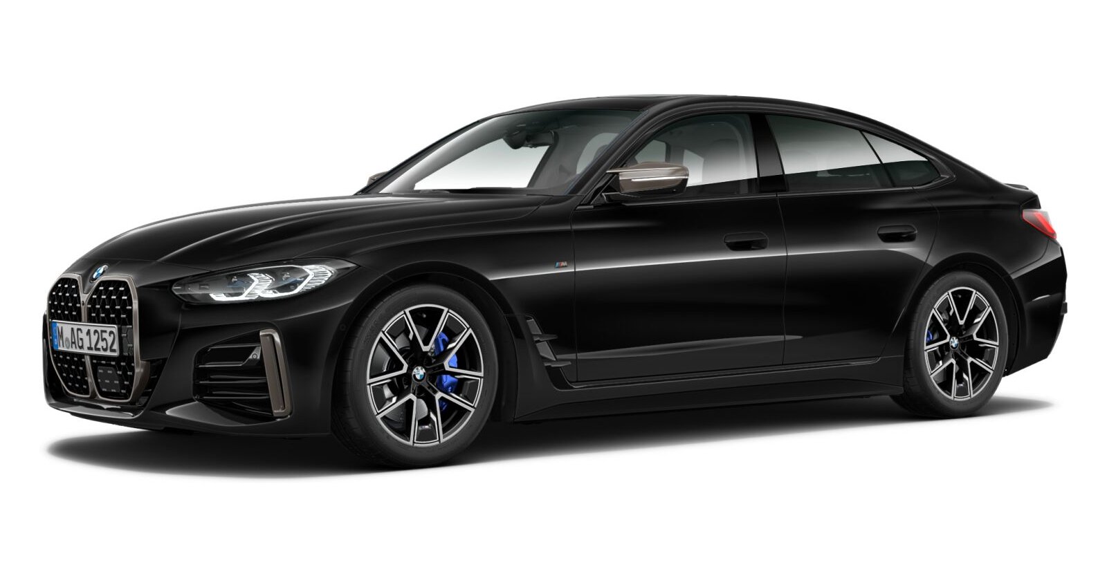 BMW M440i xDrive Gran Coupé in Schwarz von vorne