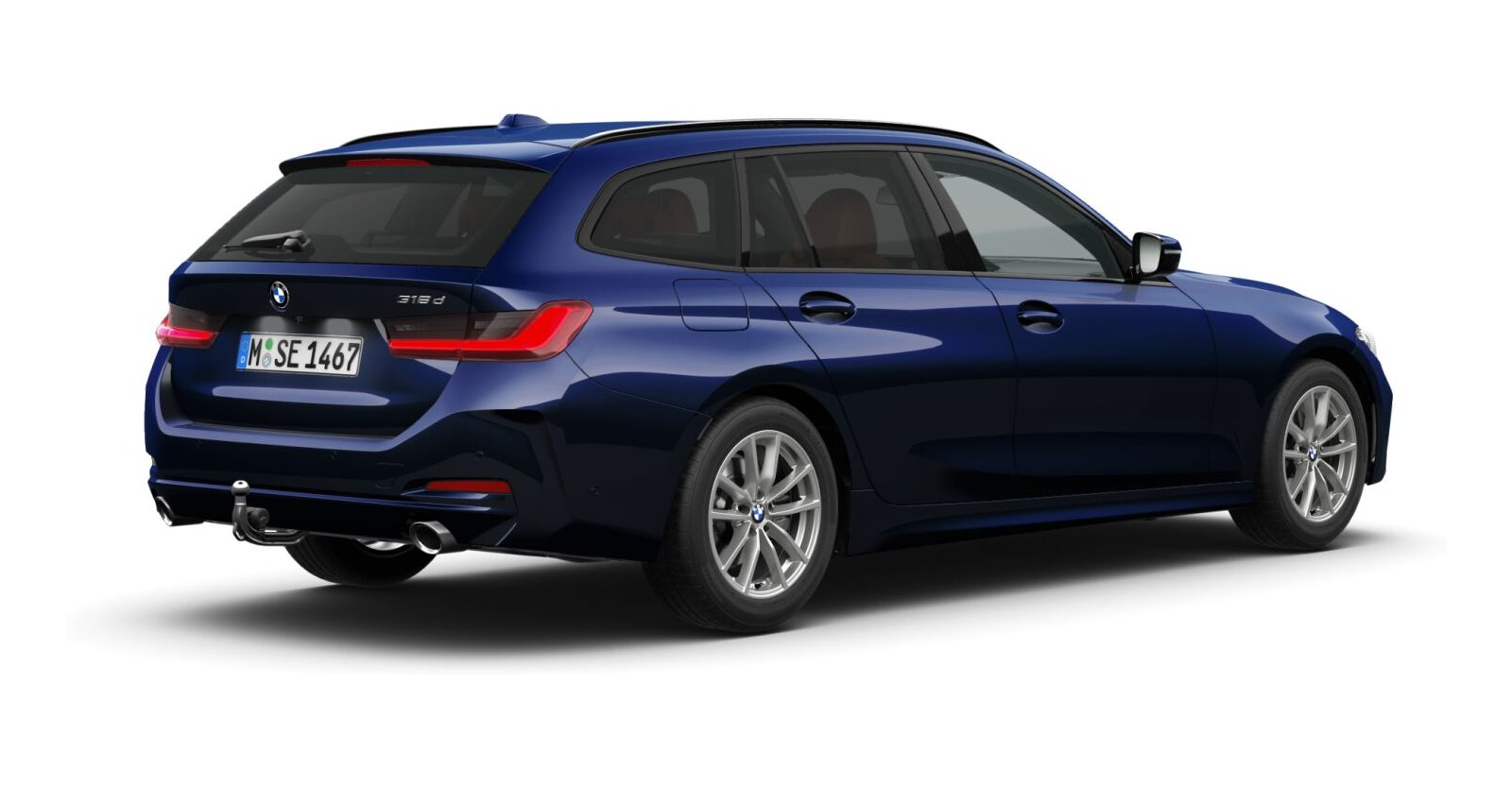 BMW BMW 3er in Blau von hinten BMW BMW 3er in Blau von hinten