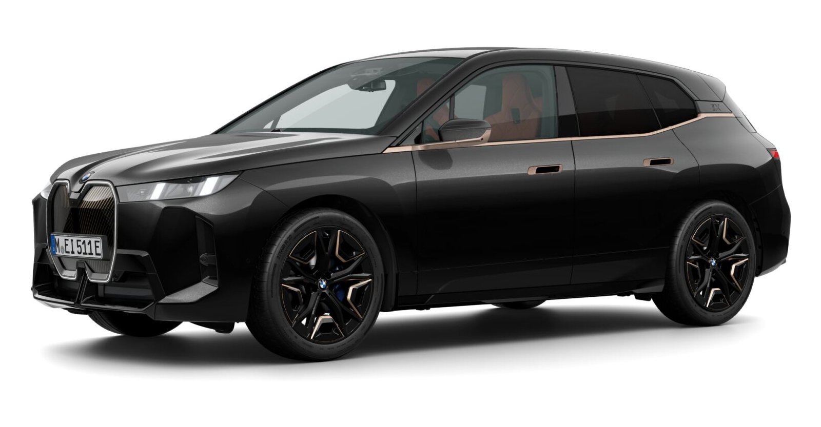BMW iX xDrive45 in Schwarz von vorne BMW iX xDrive45 in Schwarz von vorne