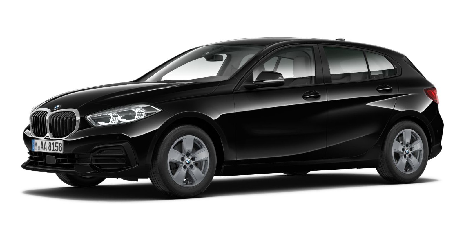 BMW 116i in Schwarz von vorne BMW 116i in Schwarz von vorne