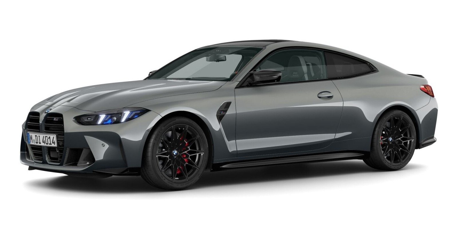 BMW M4 Competition Coupe mit M xDrive in Grau von vorne BMW M4 Competition Coupe mit M xDrive in Grau von vorne