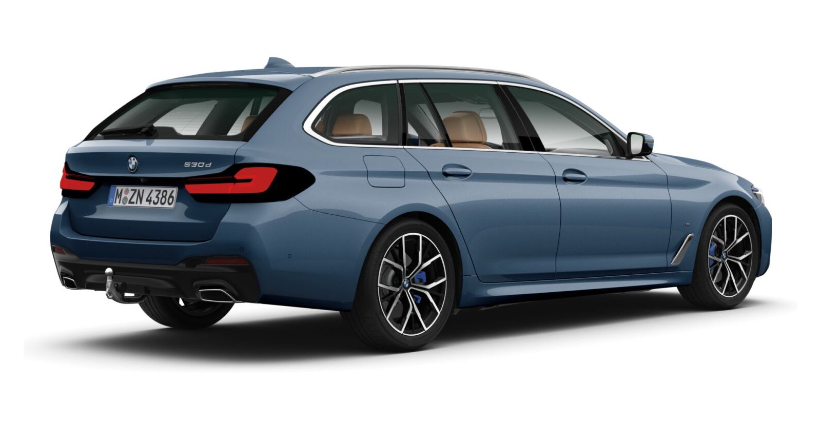 BMW BMW 5er in Blau von hinten