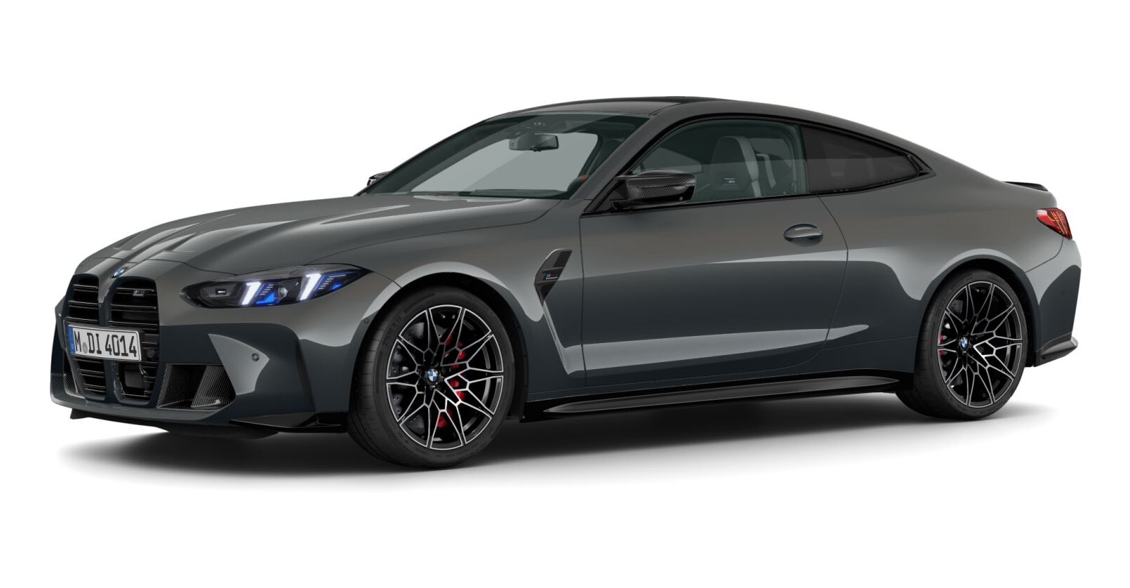 BMW M4 Competition Coupé mit M xDrive in Grau von vorne