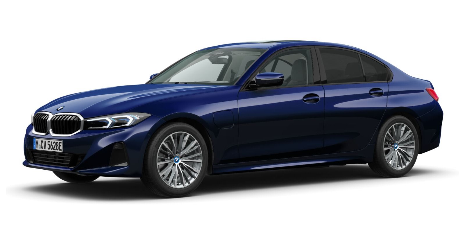 BMW 330e xDrive Limousine in Blau von vorne BMW 330e xDrive Limousine in Blau von vorne