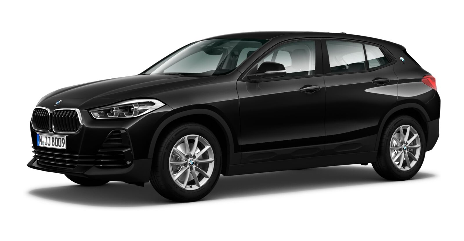 BMW X2 xDrive20d in Schwarz von vorne BMW X2 xDrive20d in Schwarz von vorne