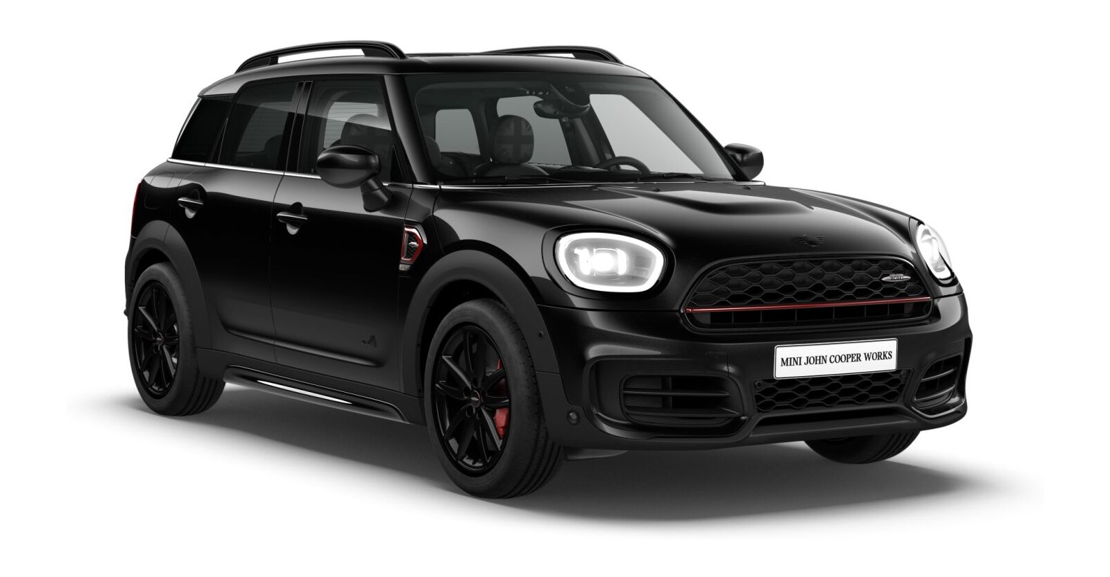 MINI JCW Countryman ALL4 in Schwarz von vorne MINI JCW Countryman ALL4 in Schwarz von vorne