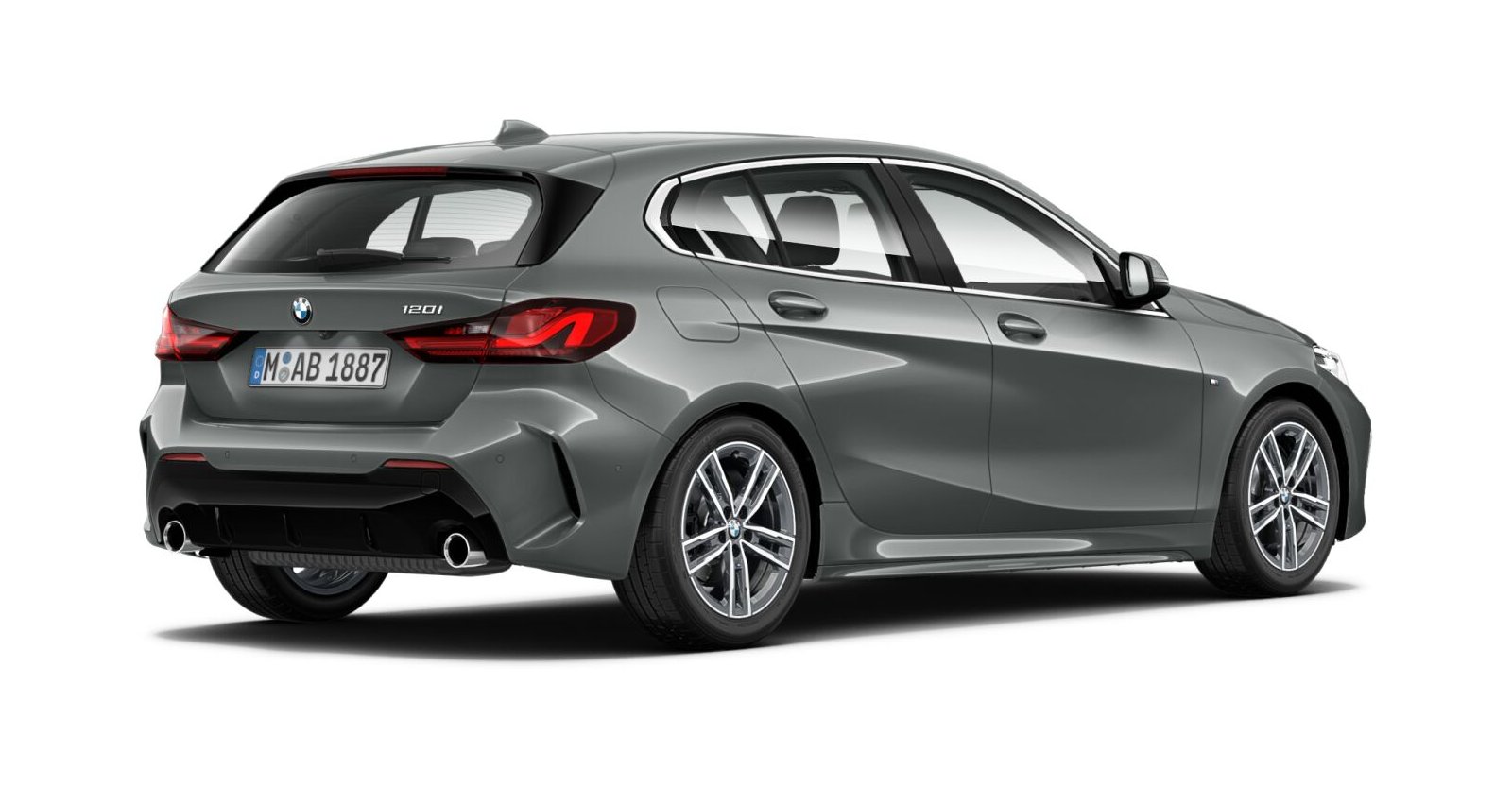 BMW BMW 1er in Grau von hinten BMW BMW 1er in Grau von hinten