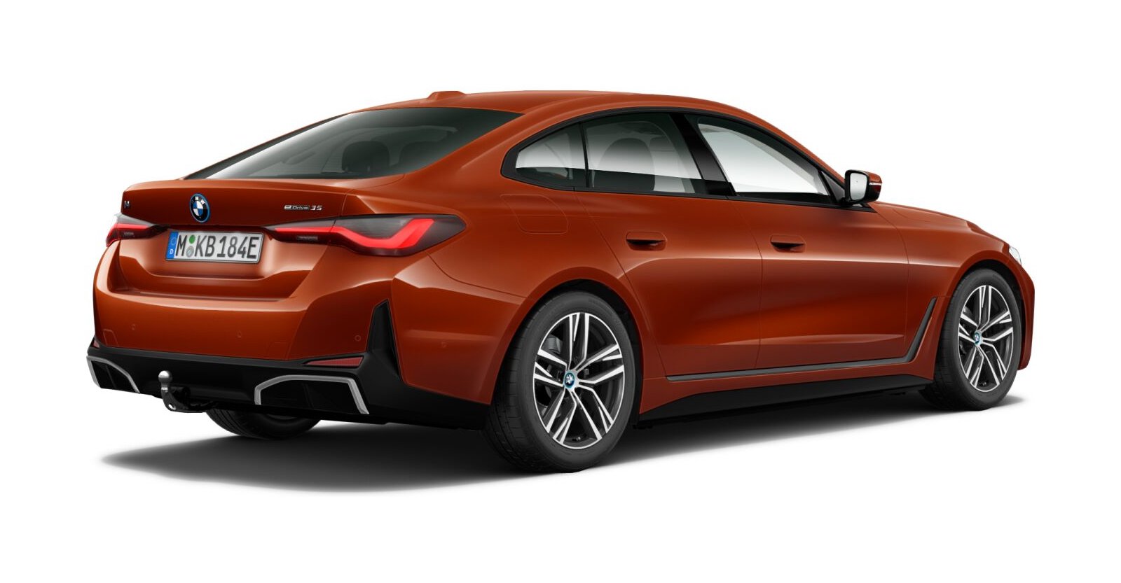 BMW BMW I in Orange von hinten BMW BMW I in Orange von hinten