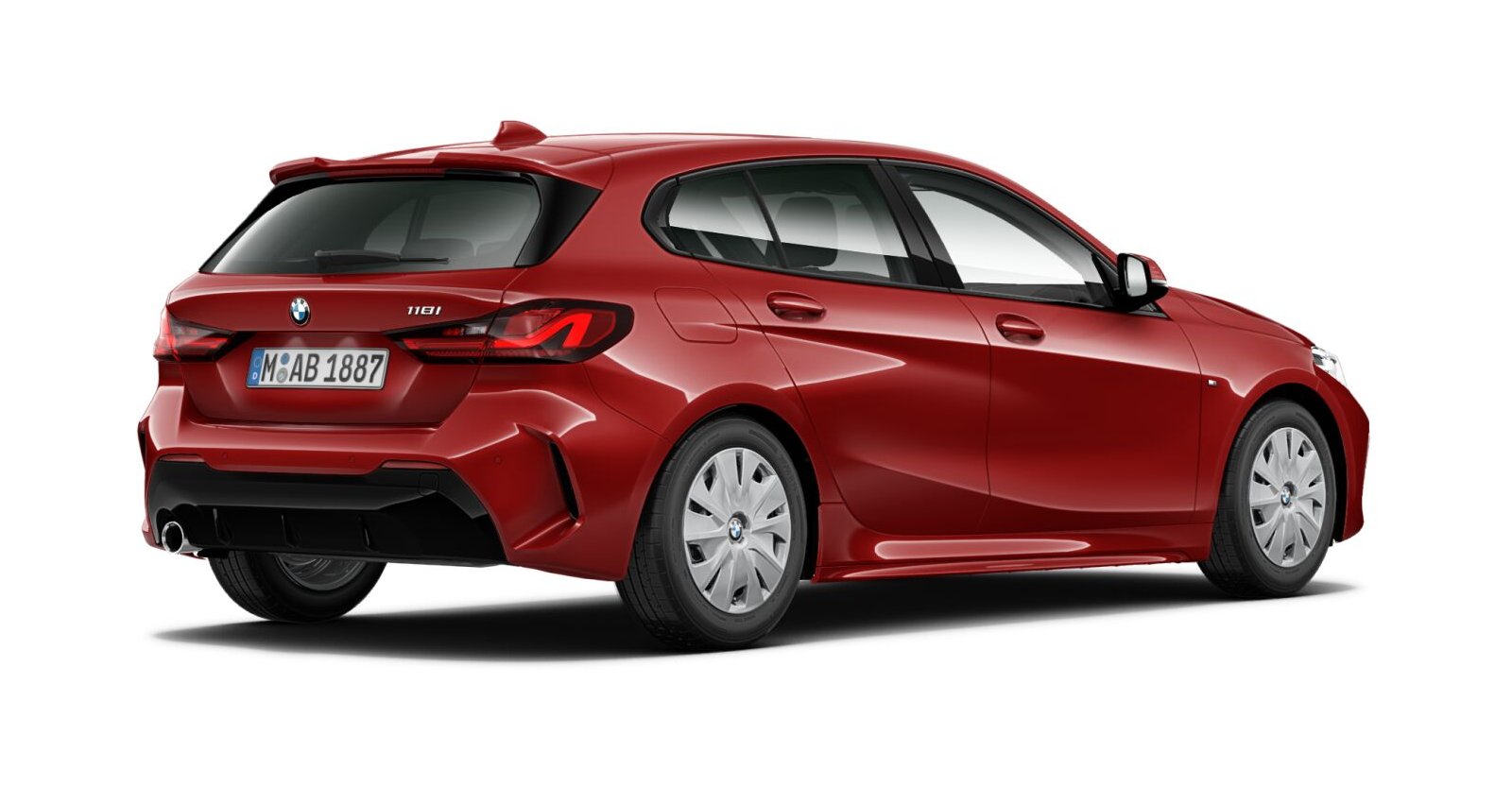 BMW BMW 1er in Rot von hinten BMW BMW 1er in Rot von hinten