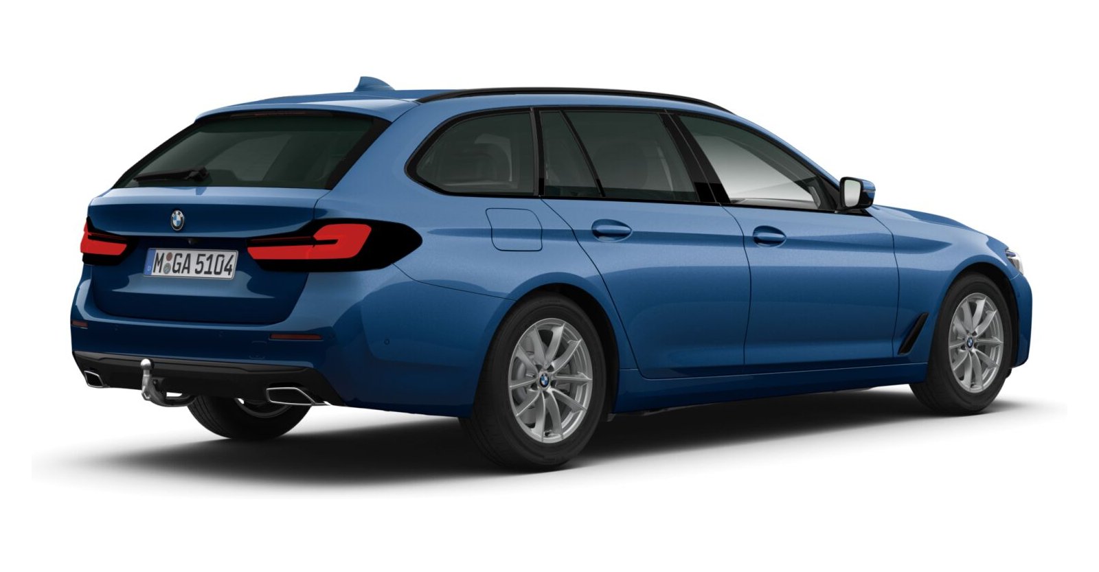 BMW BMW 5er in Blau von hinten