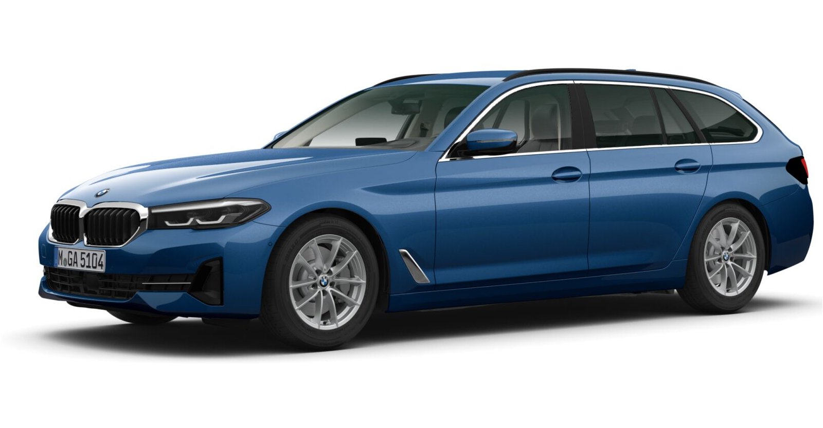 BMW 530d Touring in Blau von vorne BMW 530d Touring in Blau von vorne