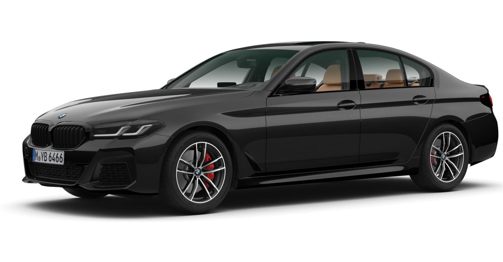 BMW 530i xDrive Limousine in Schwarz von vorne BMW 530i xDrive Limousine in Schwarz von vorne