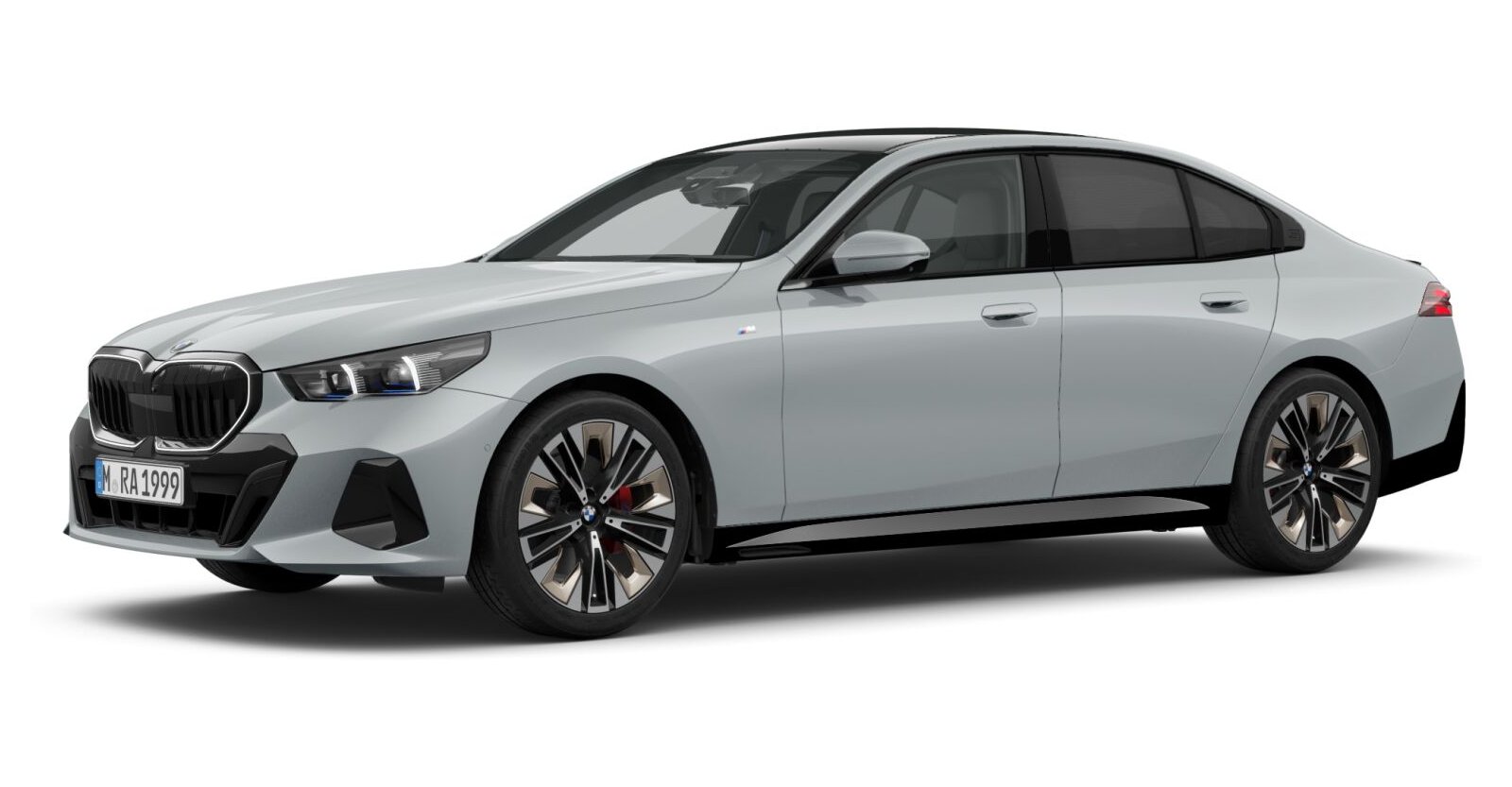 BMW 520d Limousine in Grau von vorne