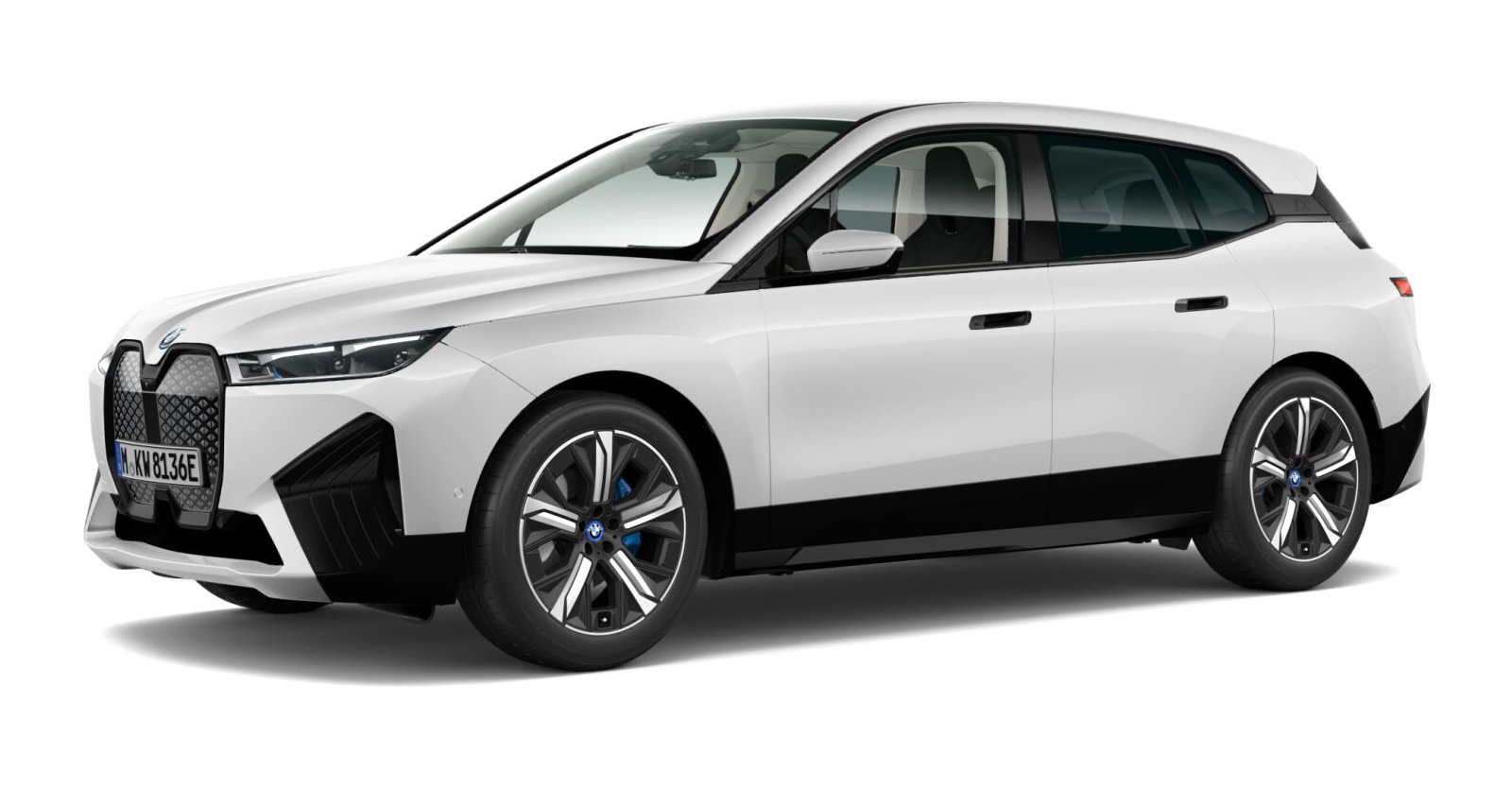 BMW iX xDrive40 in Weiß von vorne BMW iX xDrive40 in Weiß von vorne