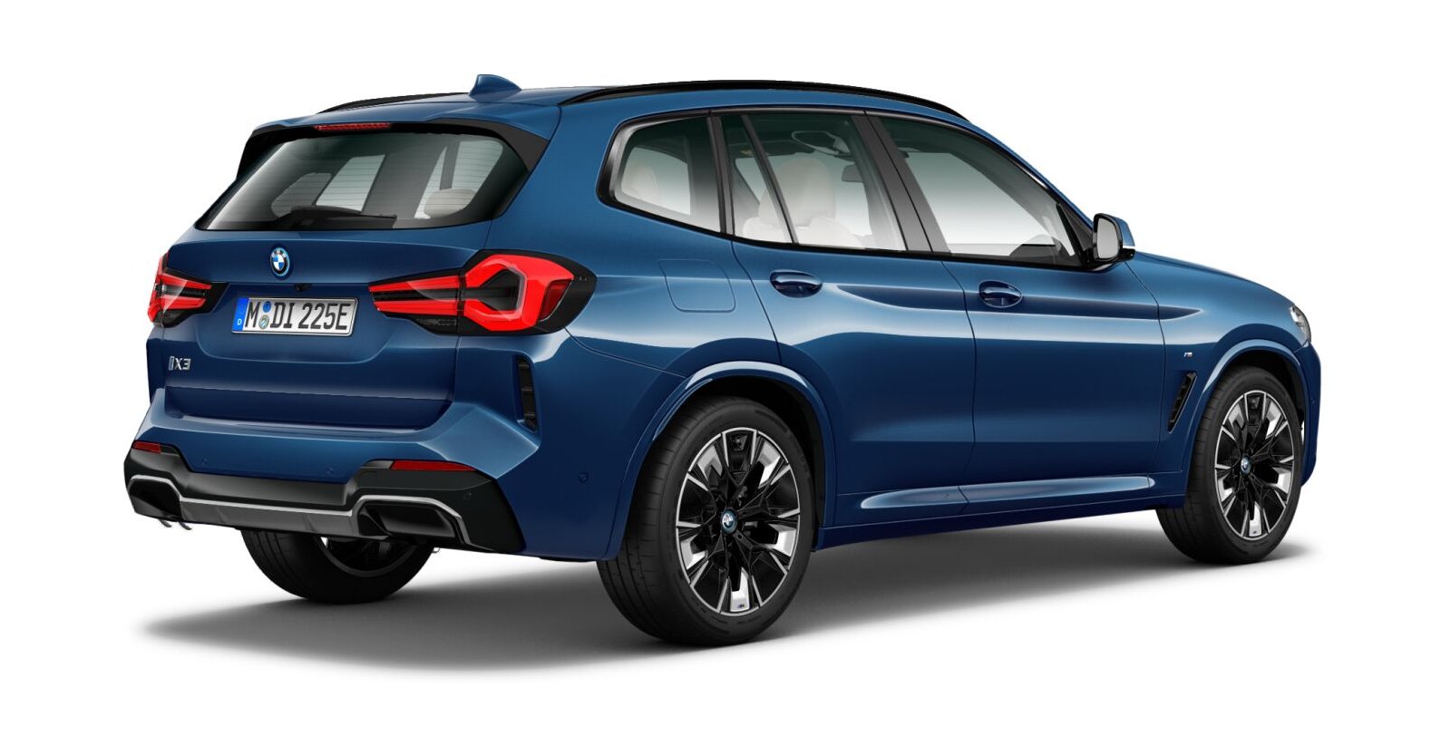 BMW BMW I in Blau von hinten BMW BMW I in Blau von hinten