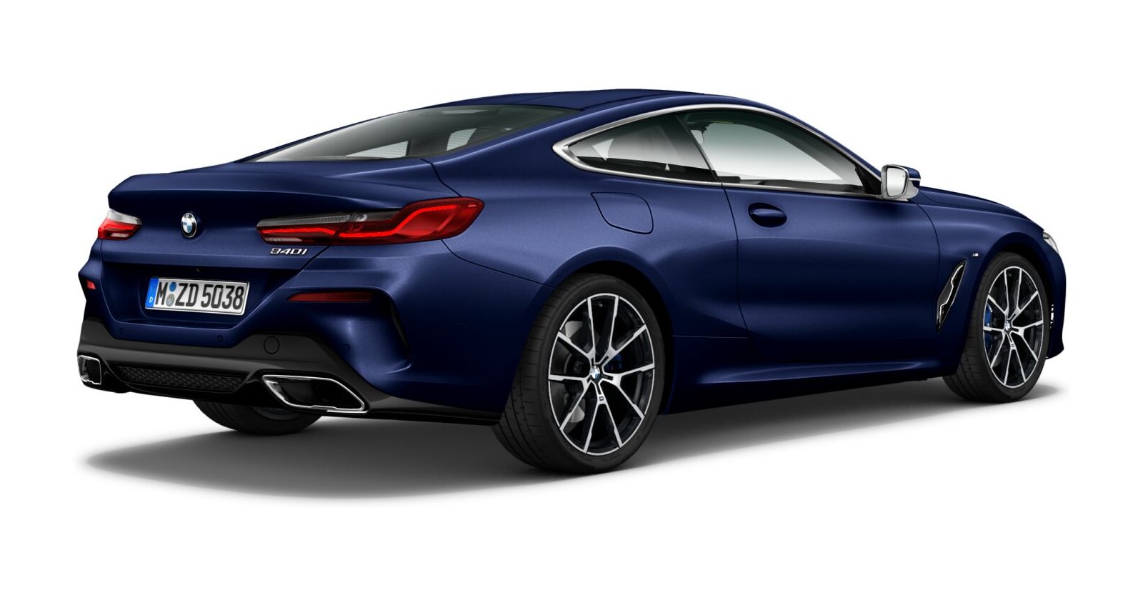 BMW BMW 8er in Blau von hinten