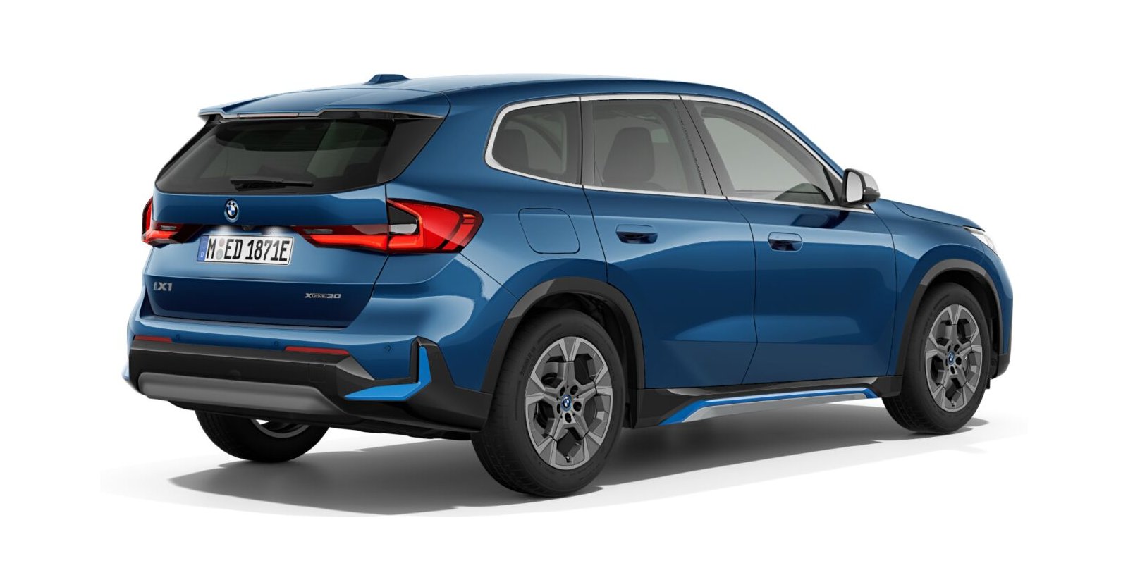 BMW BMW I in Blau von hinten BMW BMW I in Blau von hinten
