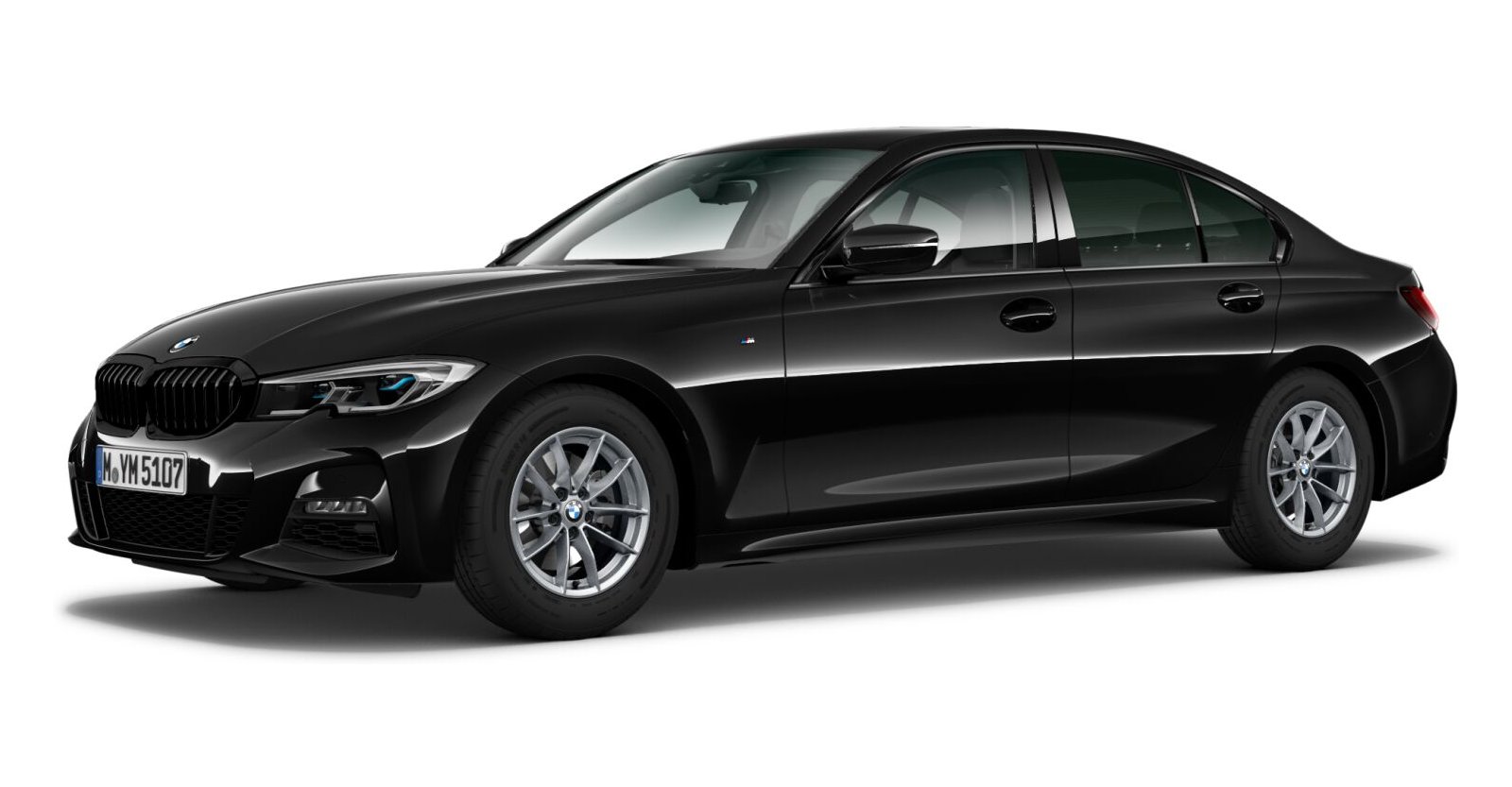 BMW BMW 3er in Schwarz von vorne BMW BMW 3er in Schwarz von vorne