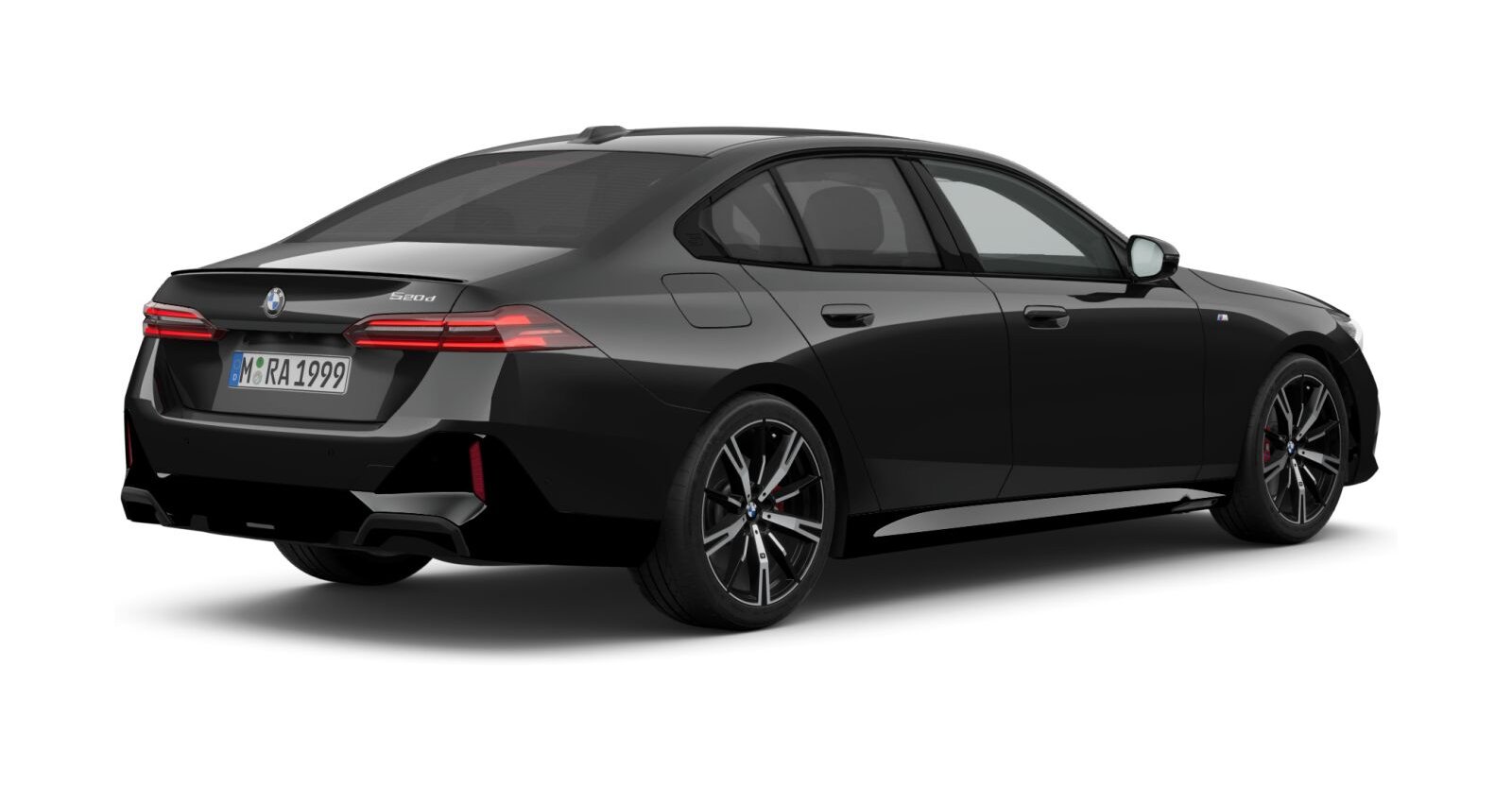 BMW BMW 5er in Schwarz von hinten
