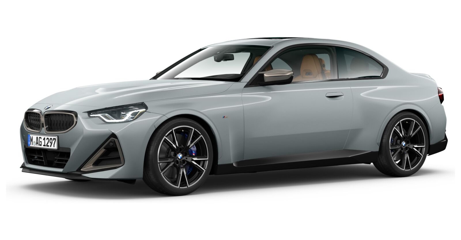 BMW M240i xDrive Coupé in Grau von vorne BMW M240i xDrive Coupé in Grau von vorne