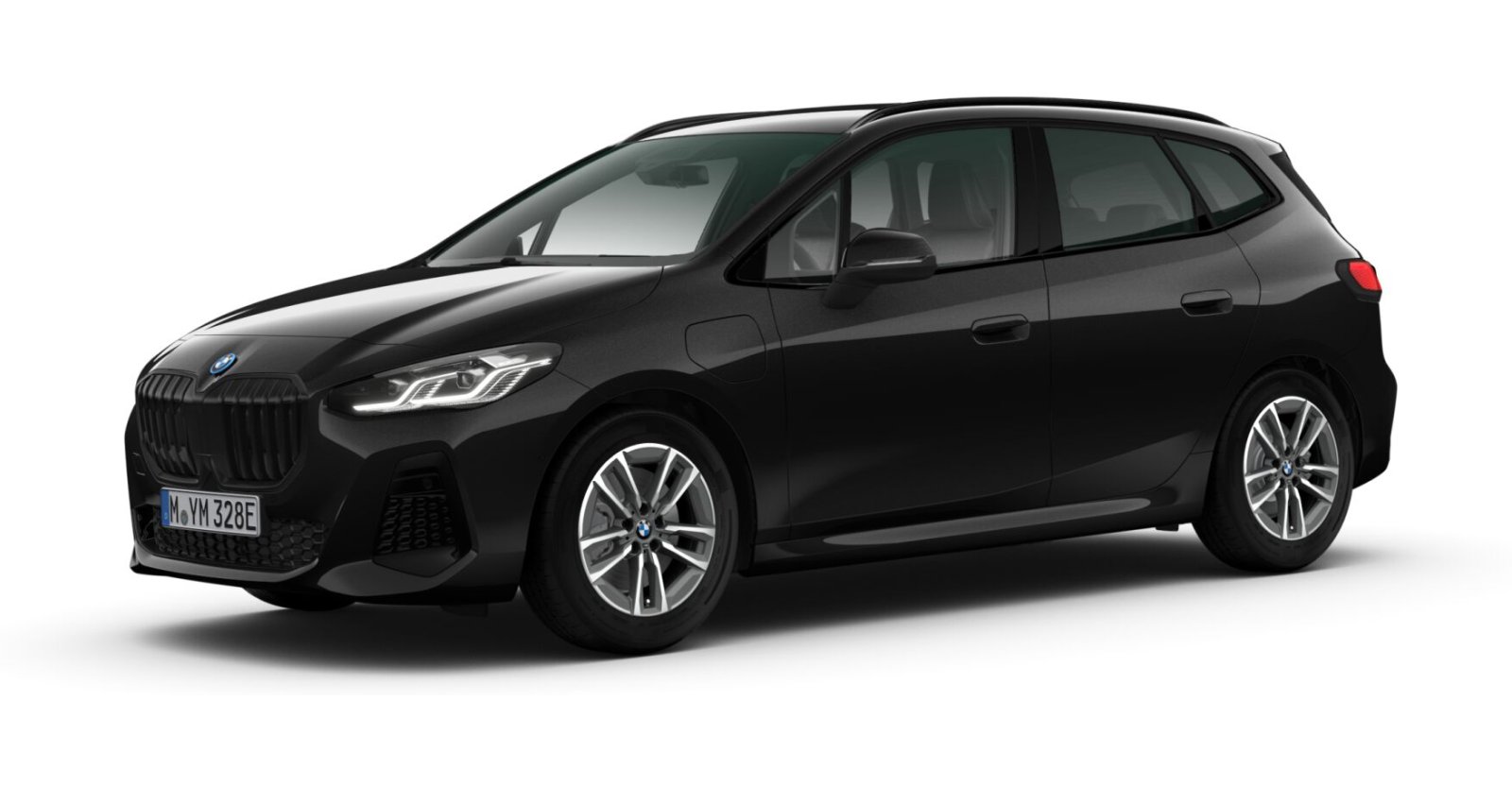 BMW 225e xDrive Active Tourer in Schwarz von vorne BMW 225e xDrive Active Tourer in Schwarz von vorne