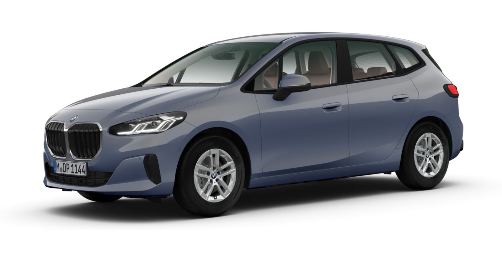 BMW 220i Active Tourer in Grau von vorne