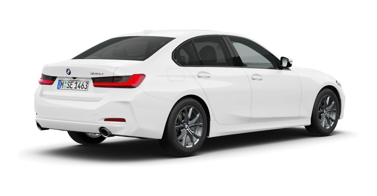 BMW BMW 3er in Weiß von hinten BMW BMW 3er in Weiß von hinten