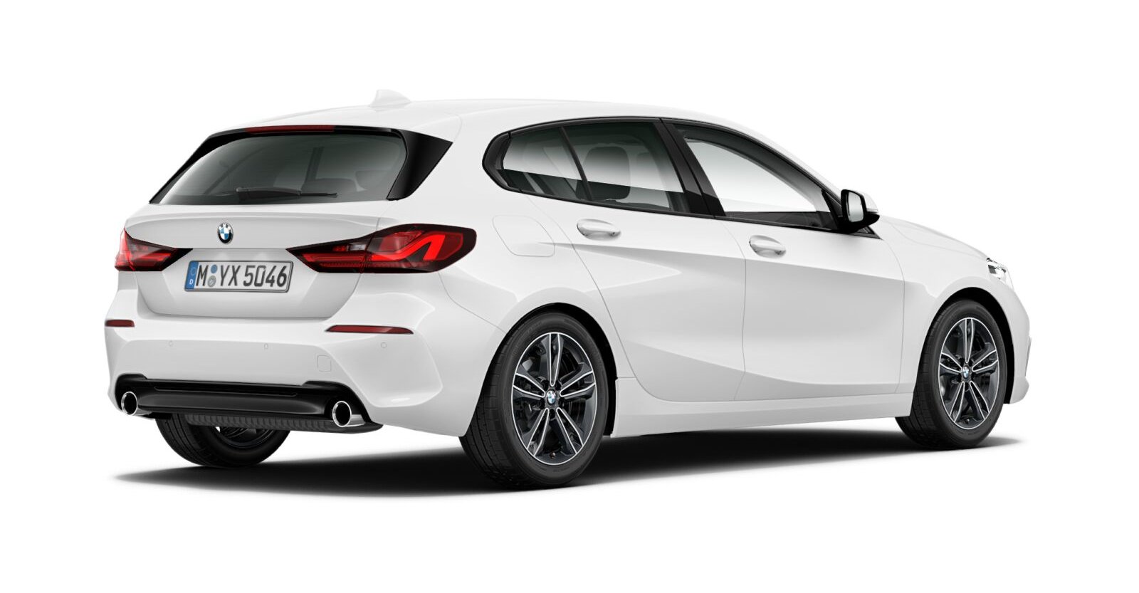 BMW BMW 1er in Weiß von hinten BMW BMW 1er in Weiß von hinten