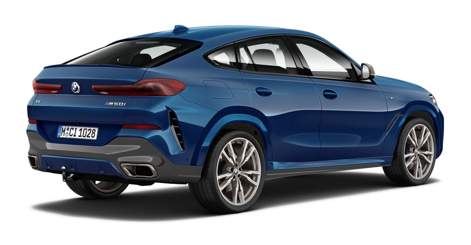 BMW BMW X in Blau von hinten BMW BMW X in Blau von hinten