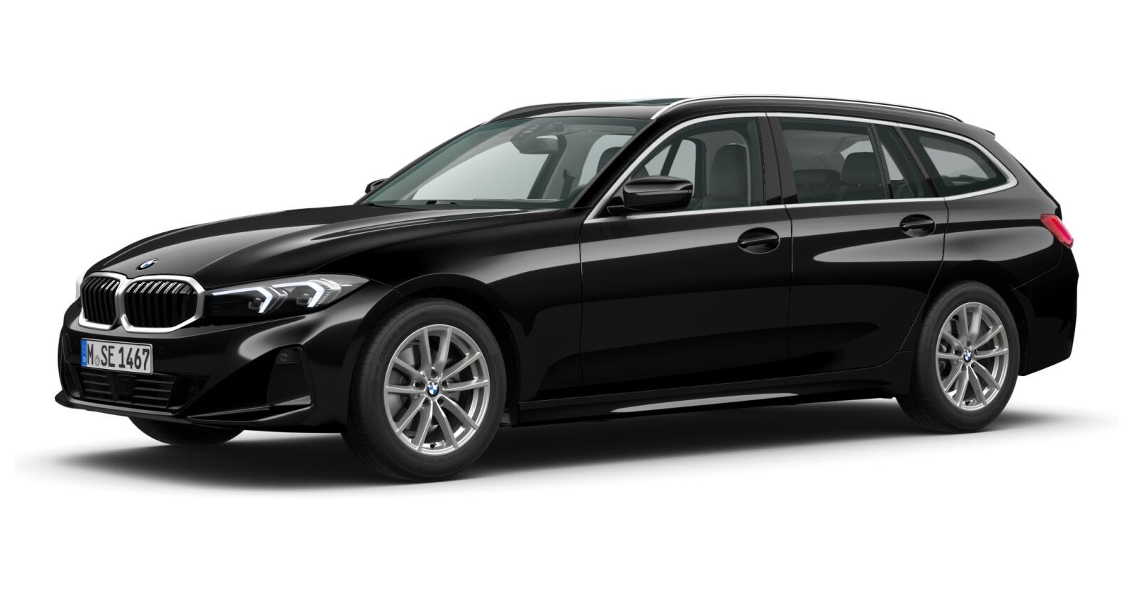 BMW BMW 3er in Schwarz von vorne BMW BMW 3er in Schwarz von vorne