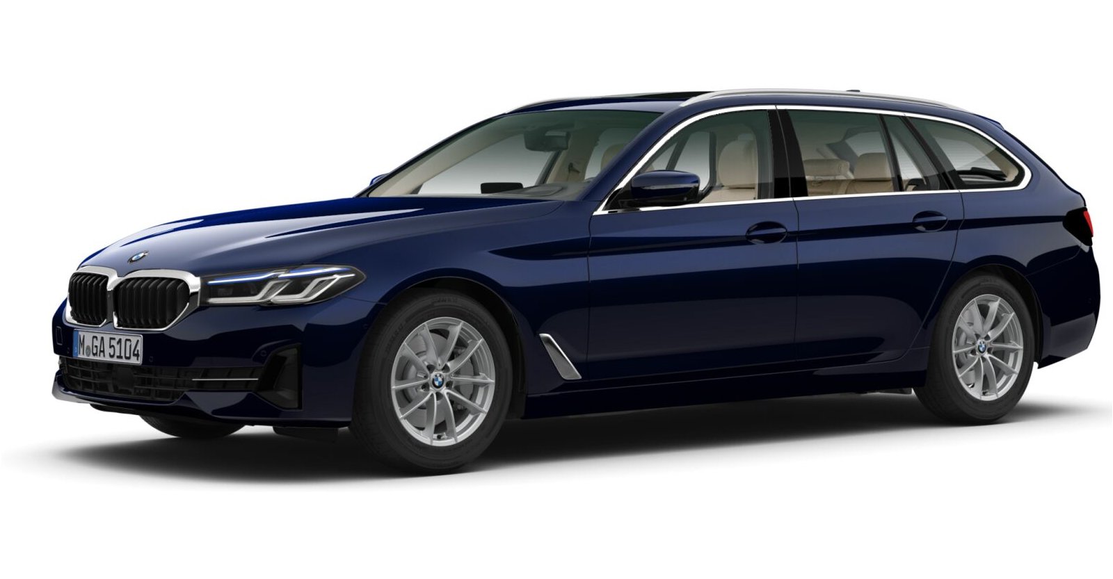 BMW 520d xDrive Touring in Blau von vorne BMW 520d xDrive Touring in Blau von vorne