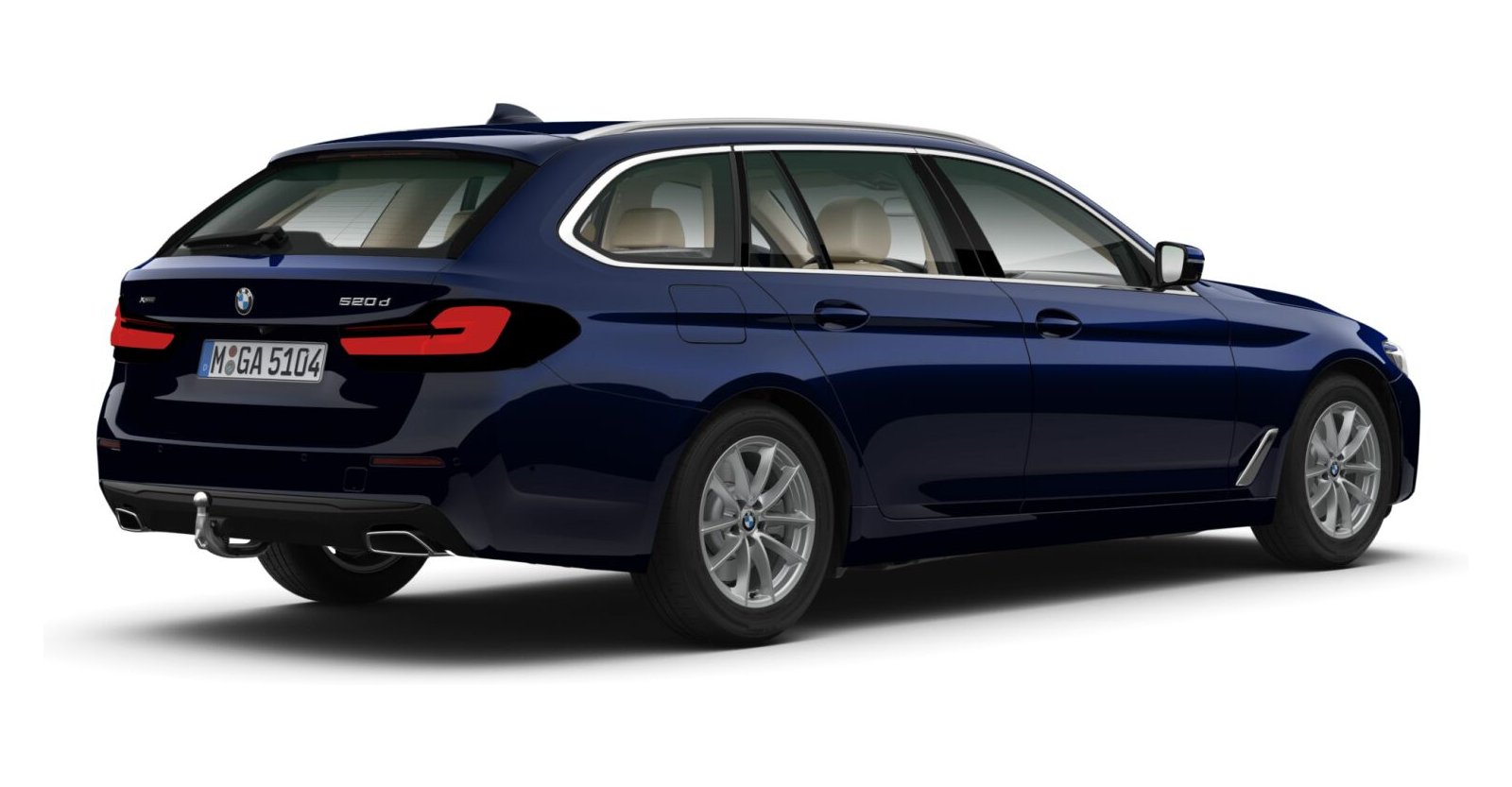 BMW BMW 5er in Blau von hinten BMW BMW 5er in Blau von hinten