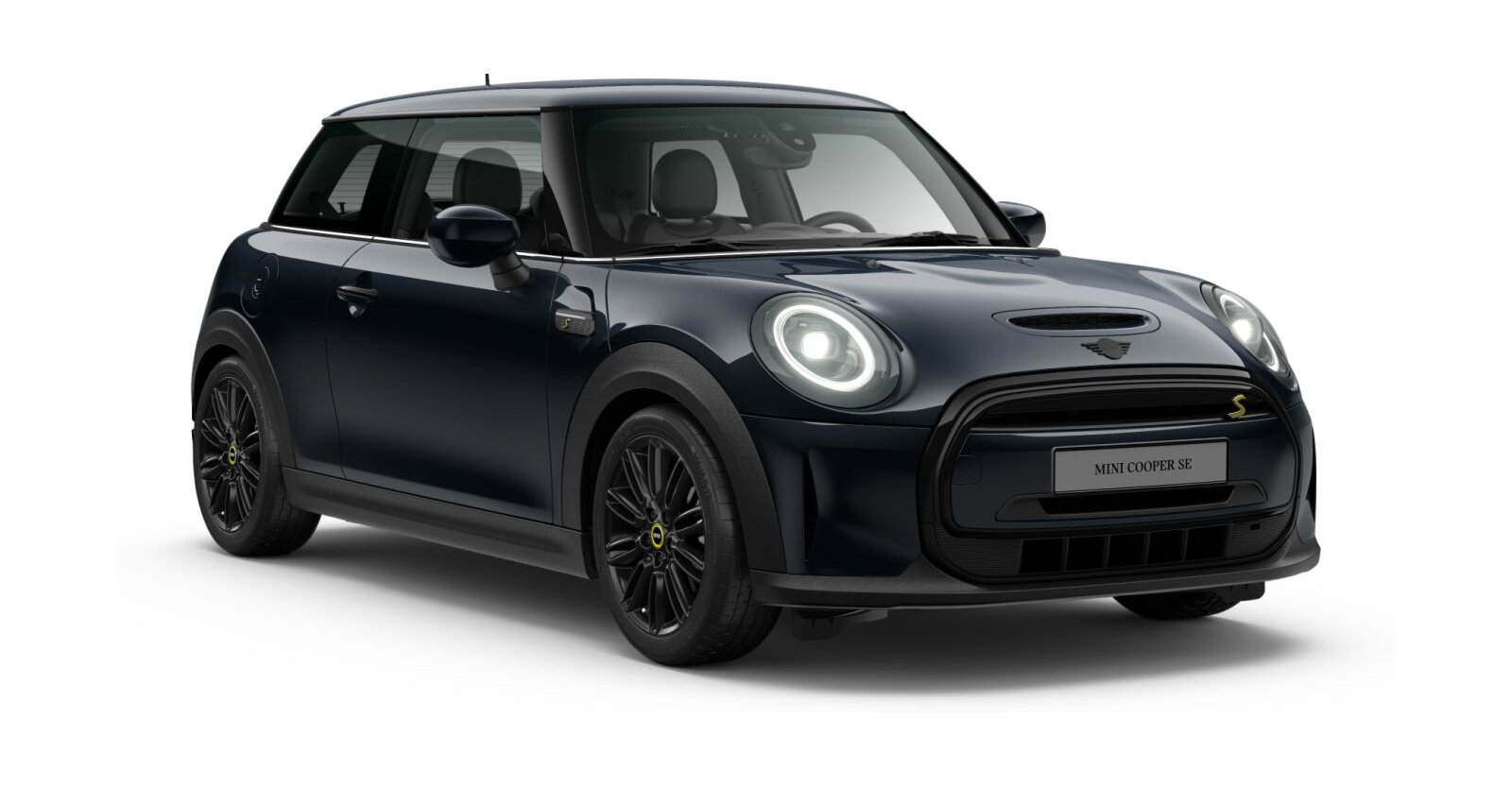 MINI Cooper SE in Schwarz von vorne