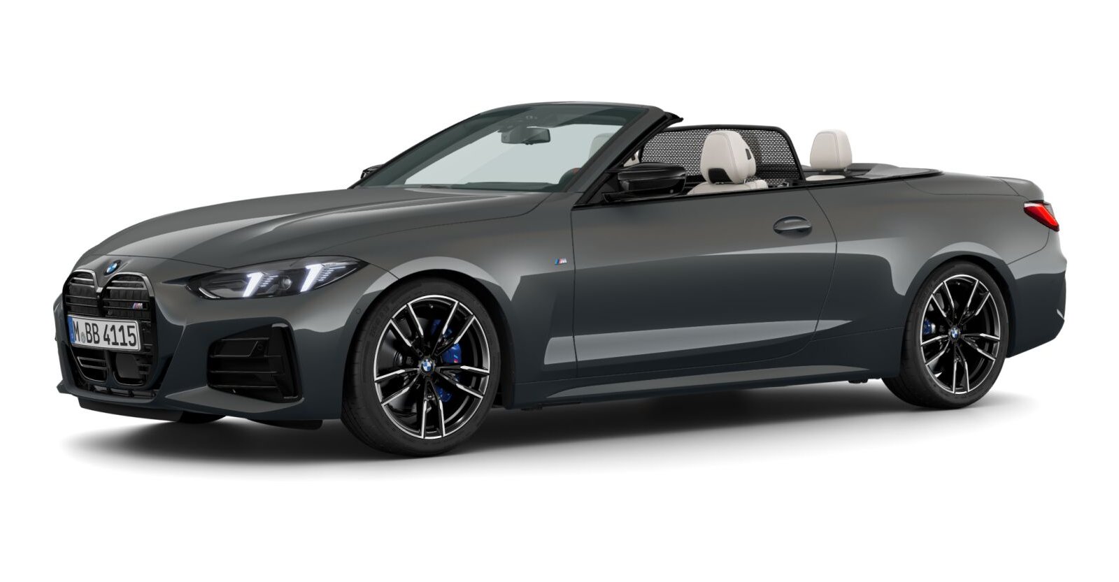 BMW M440i xDrive Cabrio in Grau von vorne BMW M440i xDrive Cabrio in Grau von vorne