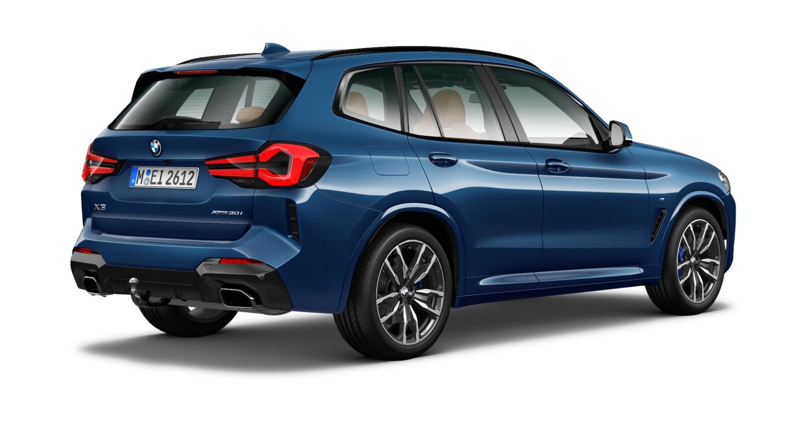 BMW BMW X in Blau von hinten BMW BMW X in Blau von hinten