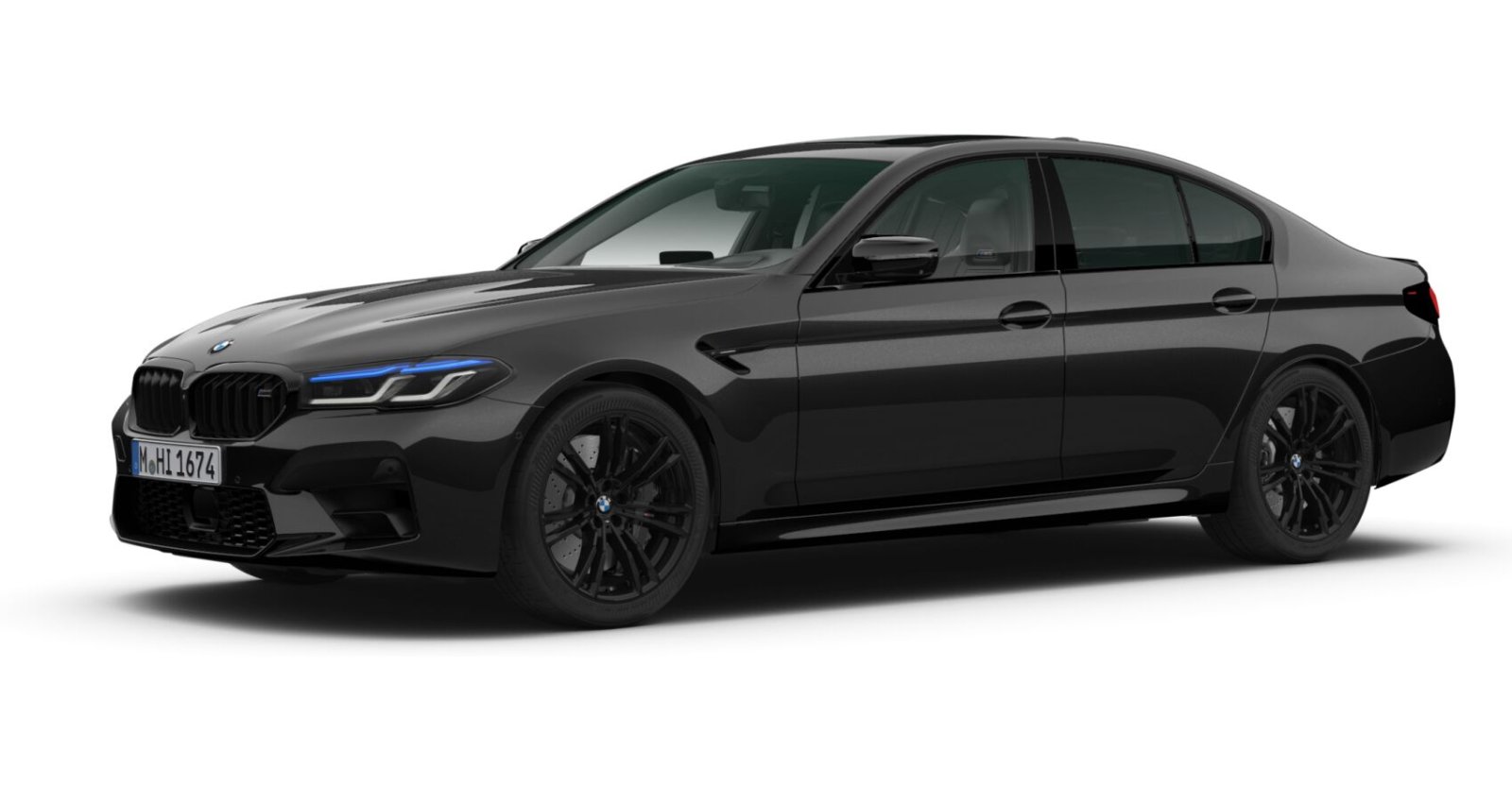 BMW M5 Limousine in Schwarz von vorne BMW M5 Limousine in Schwarz von vorne