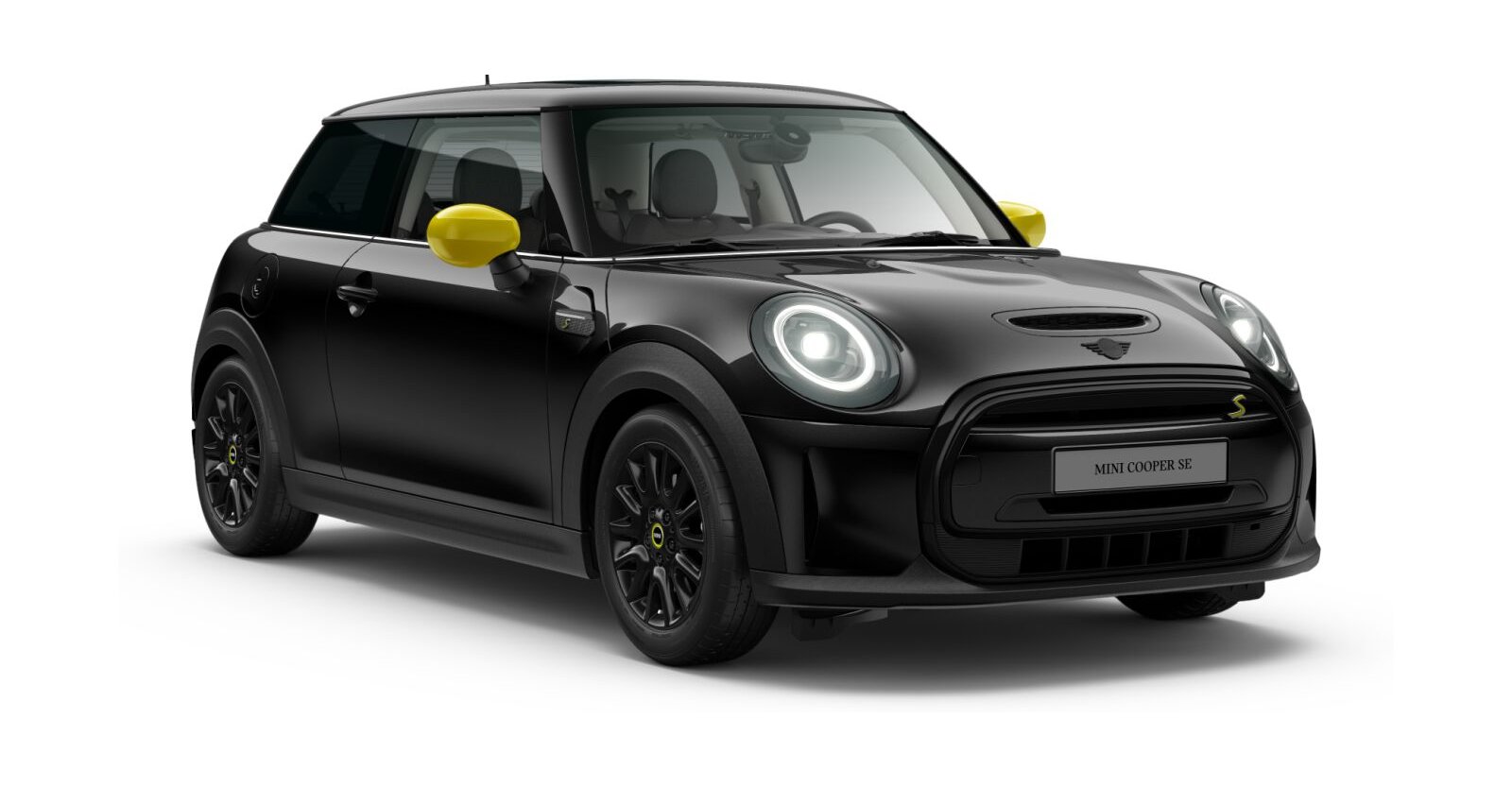 MINI Cooper SE in Schwarz von vorne MINI Cooper SE in Schwarz von vorne