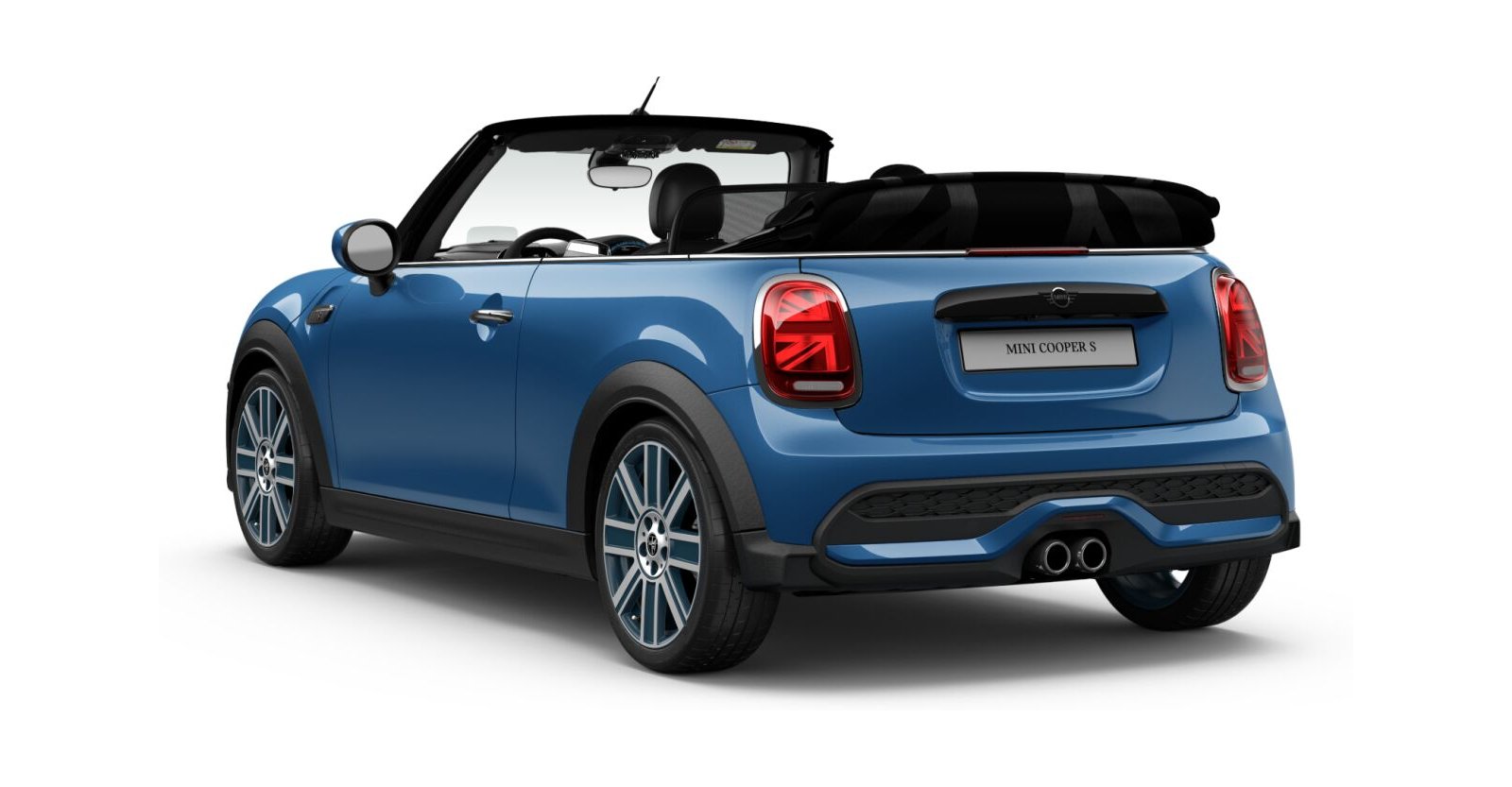 MINI MINI Cabrio in Blau von hinten MINI MINI Cabrio in Blau von hinten