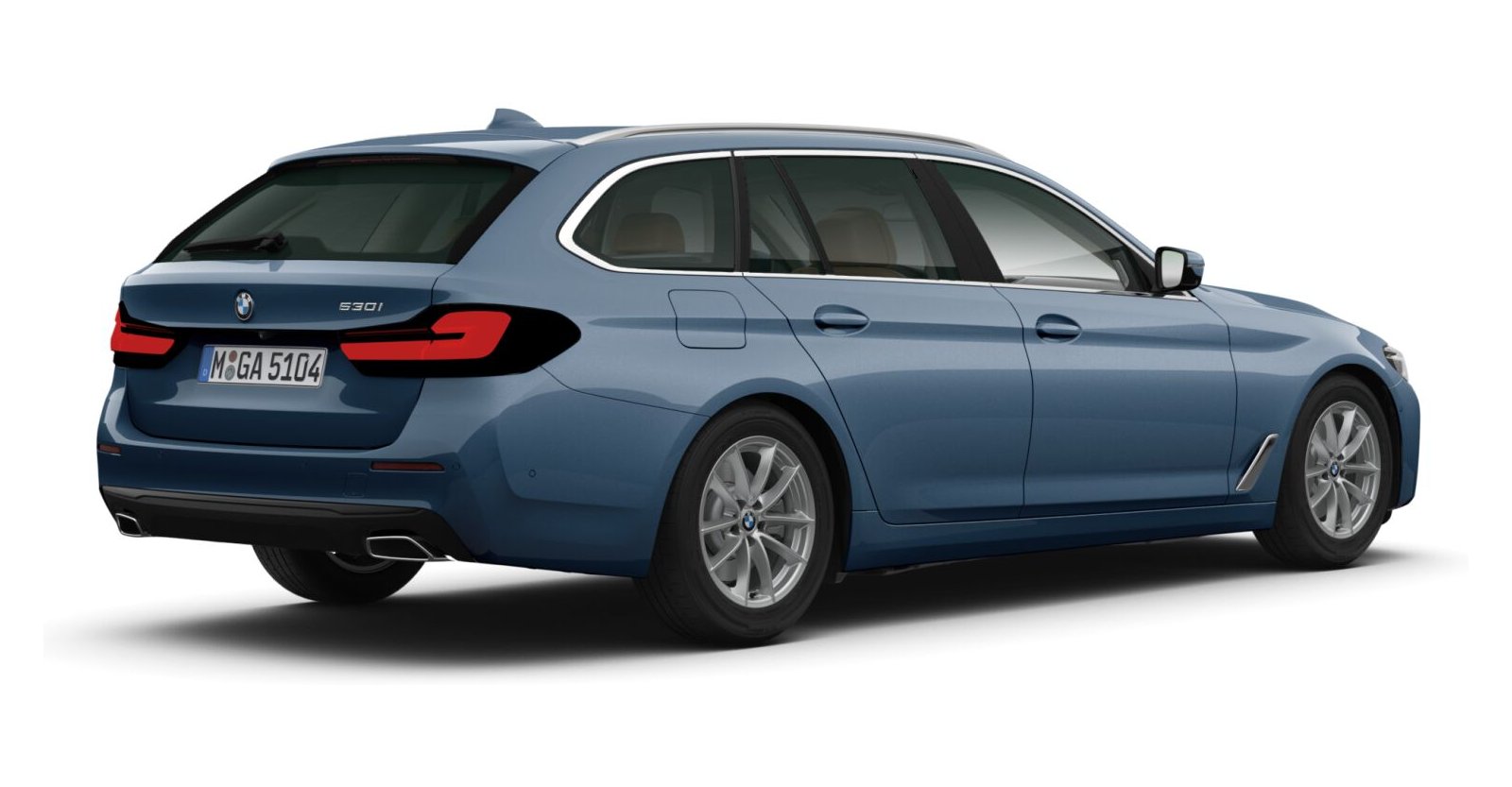 BMW BMW 5er in Blau von hinten BMW BMW 5er in Blau von hinten