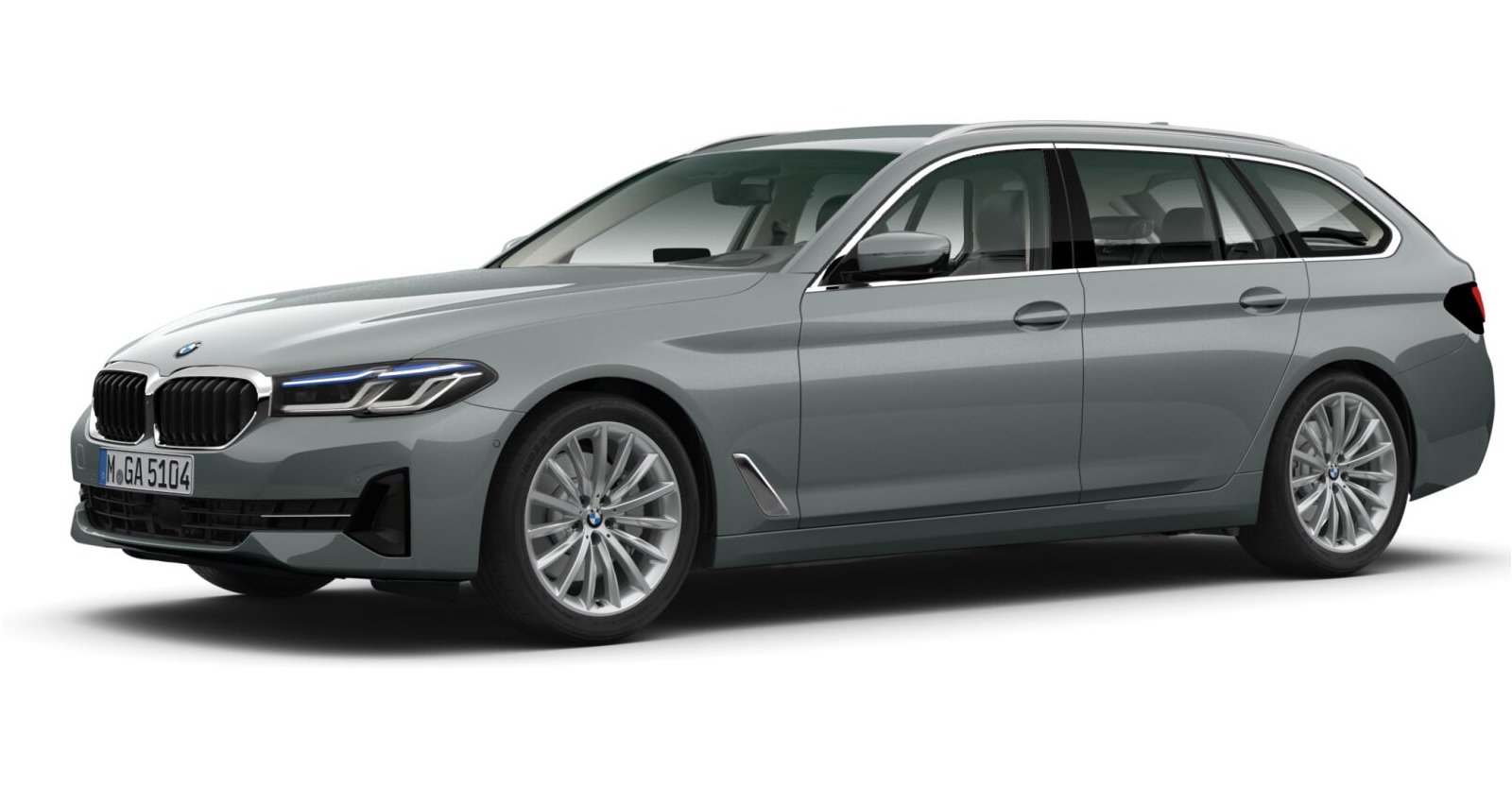 BMW 540d xDrive Touring in Grau von vorne BMW 540d xDrive Touring in Grau von vorne