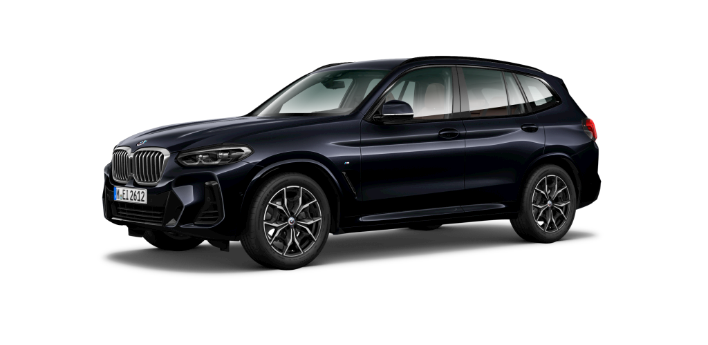 BMW X3 xDrive 20d in Schwarz von vorne BMW X3 xDrive 20d in Schwarz von vorne