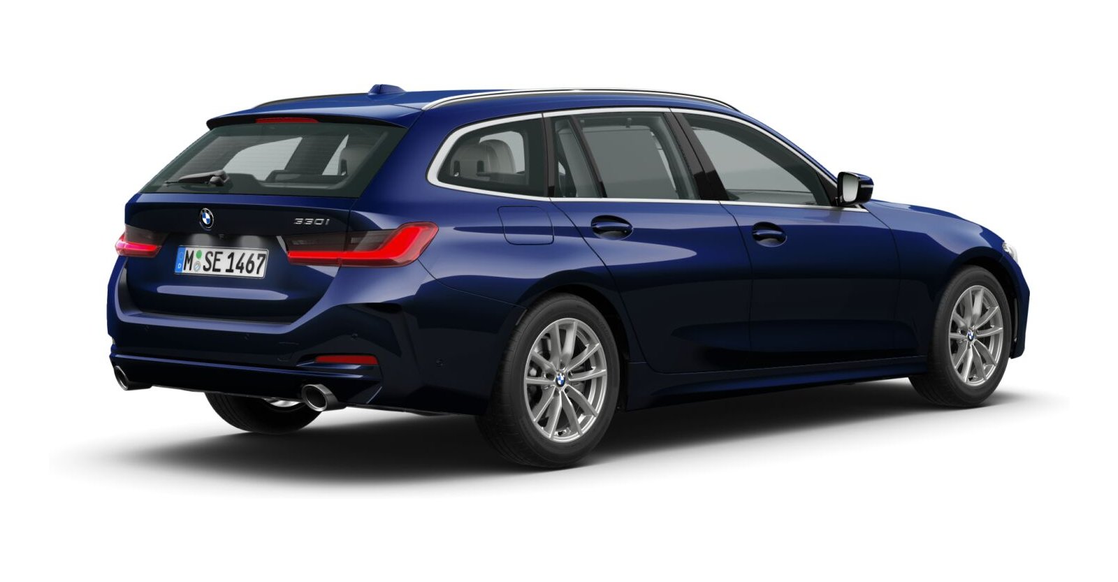 BMW BMW 3er in Blau von hinten BMW BMW 3er in Blau von hinten